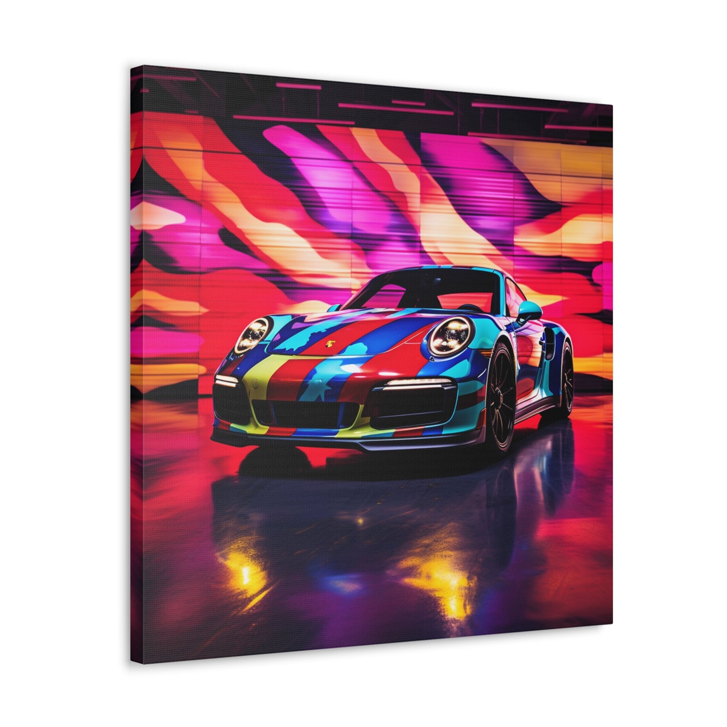 Canvas Gallery Wraps Macro American Flag Porsche 1