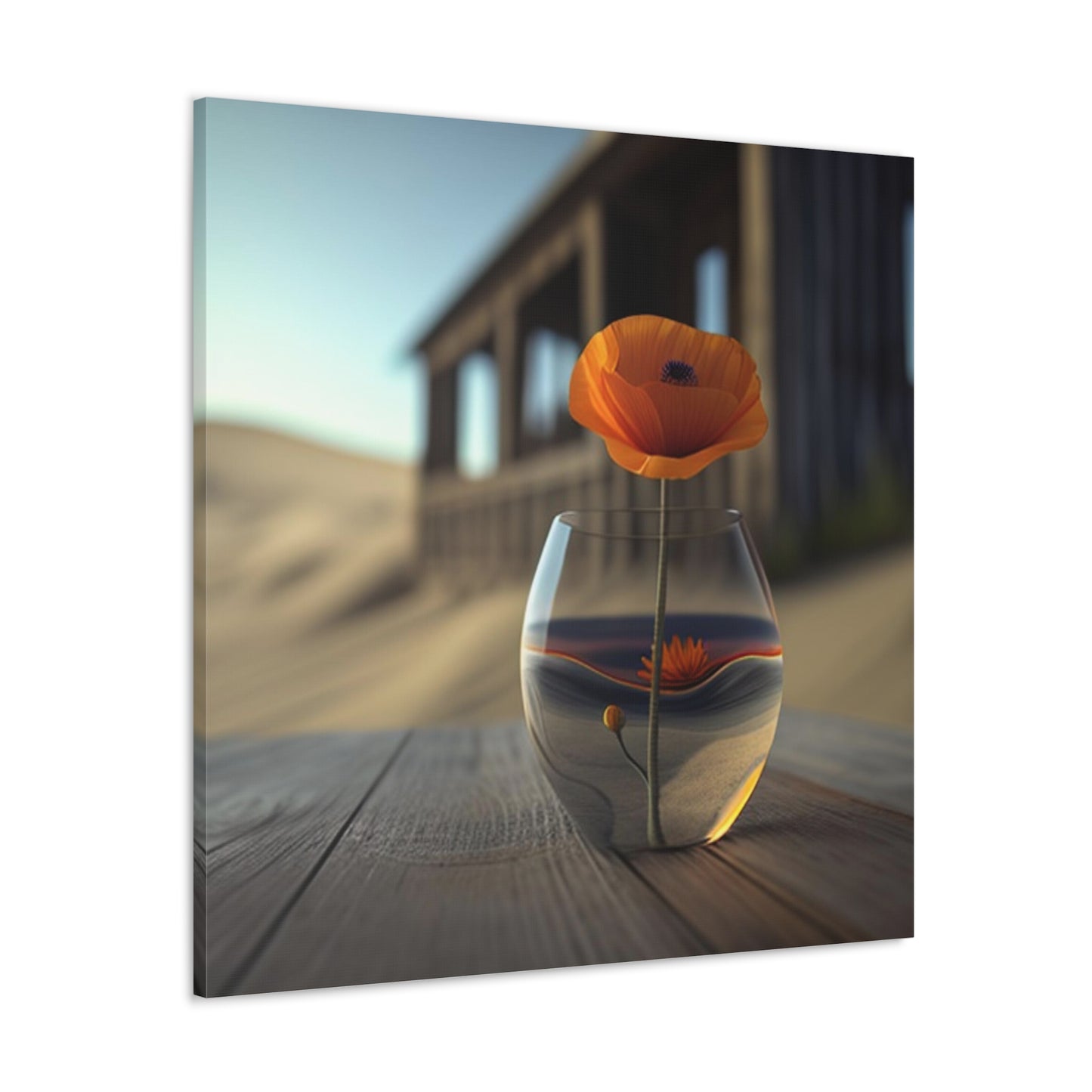 Canvas Gallery Wraps Poppy in a Glass Vase 4