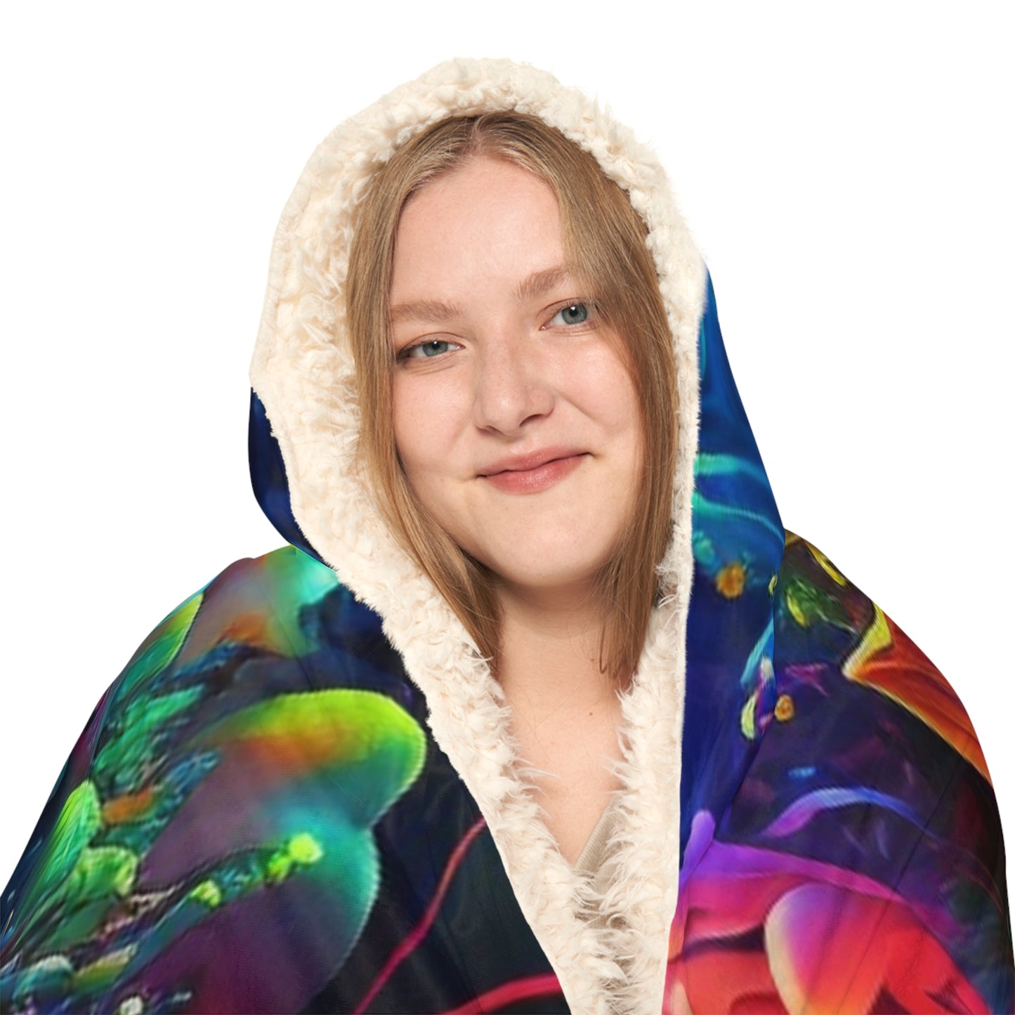 Snuggle Hooded Blanket Florescent Skull Death 2