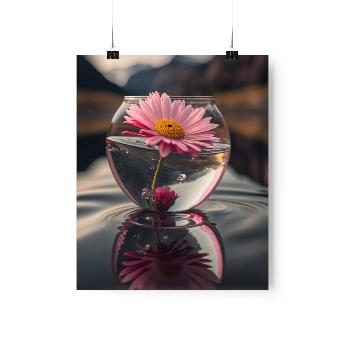 Premium Matte Vertical Posters Daisy in a vase 2