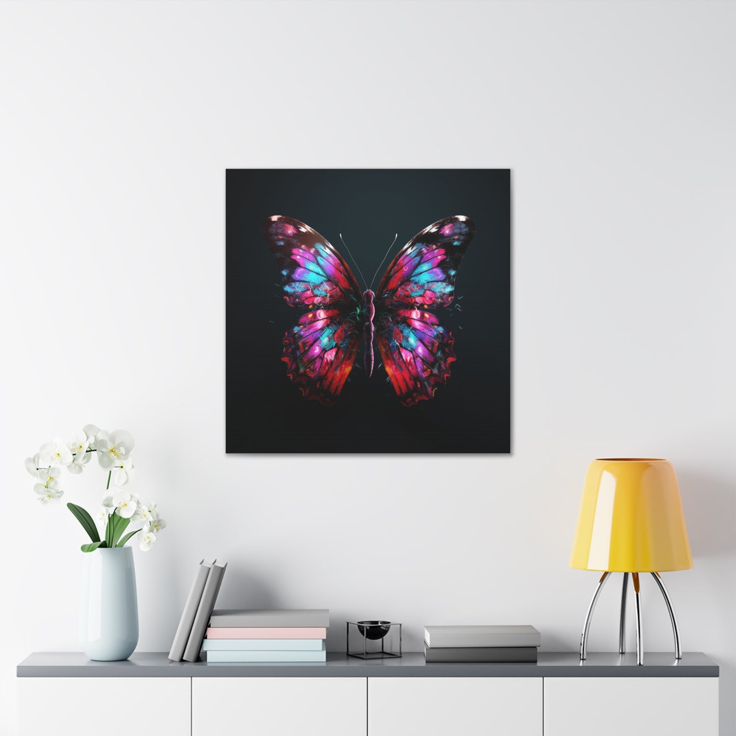 Canvas Gallery Wraps Hyper Colorful Butterfly Macro 3