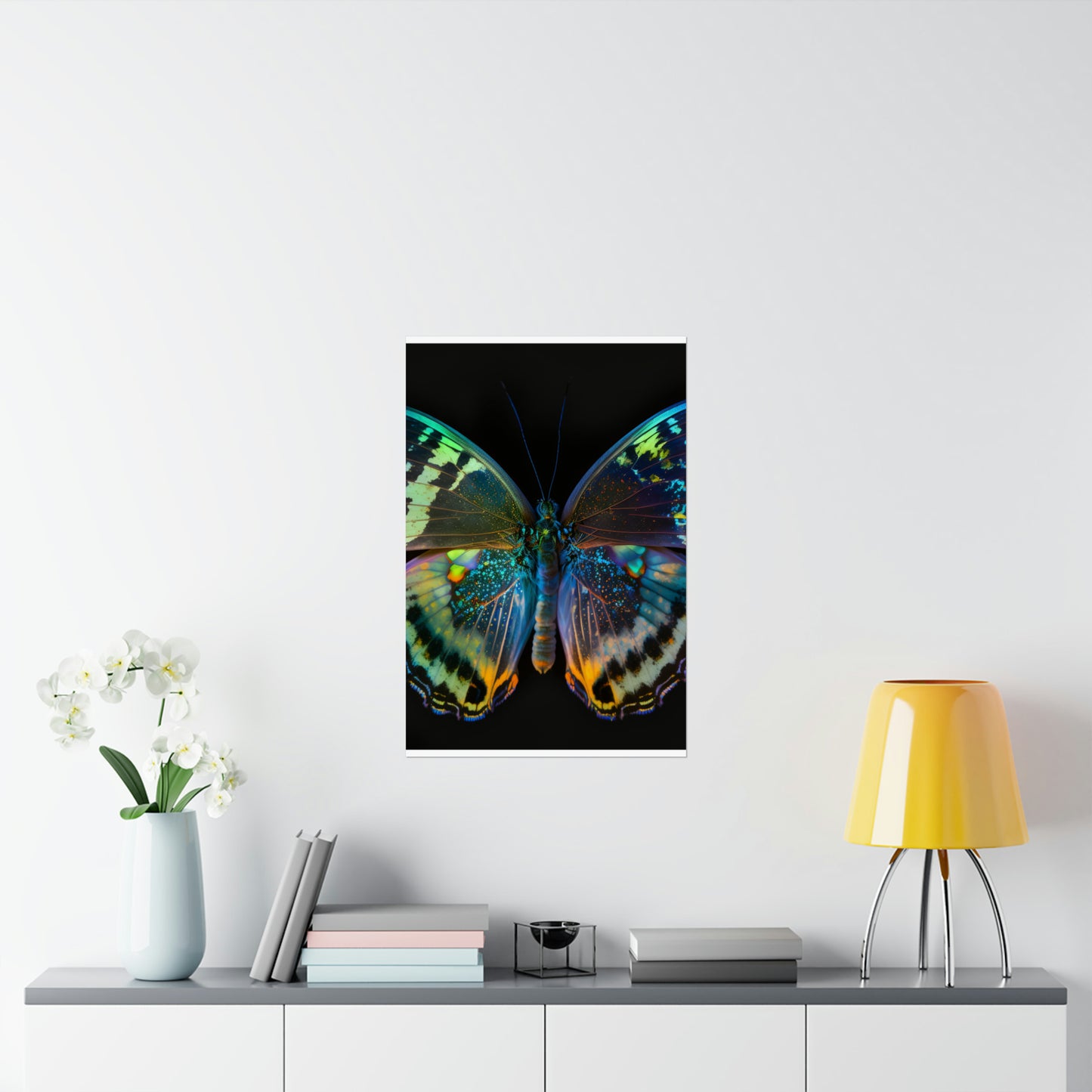 Premium Matte Vertical Posters Neon Butterfly Flair 4