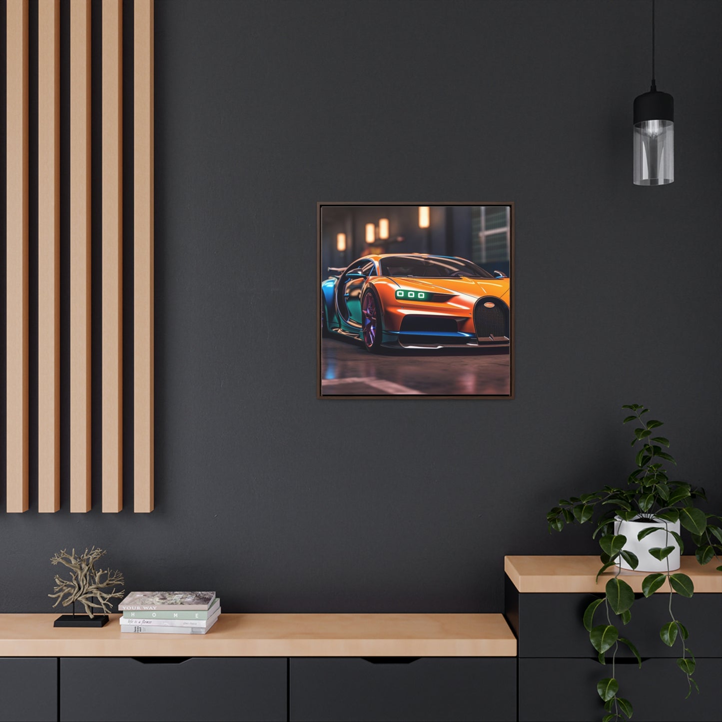 Gallery Canvas Wraps, Square Frame Hyper Bugatti Neon Chiron 1