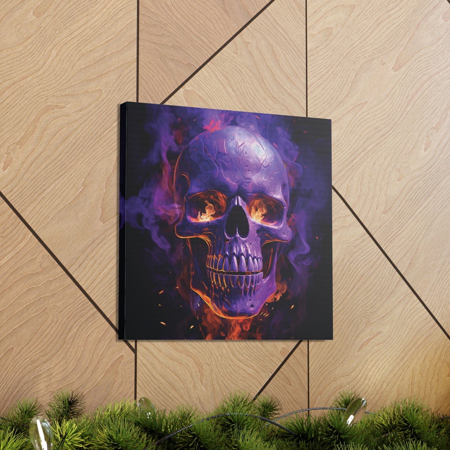 Canvas Gallery Wraps Skull Flames 1