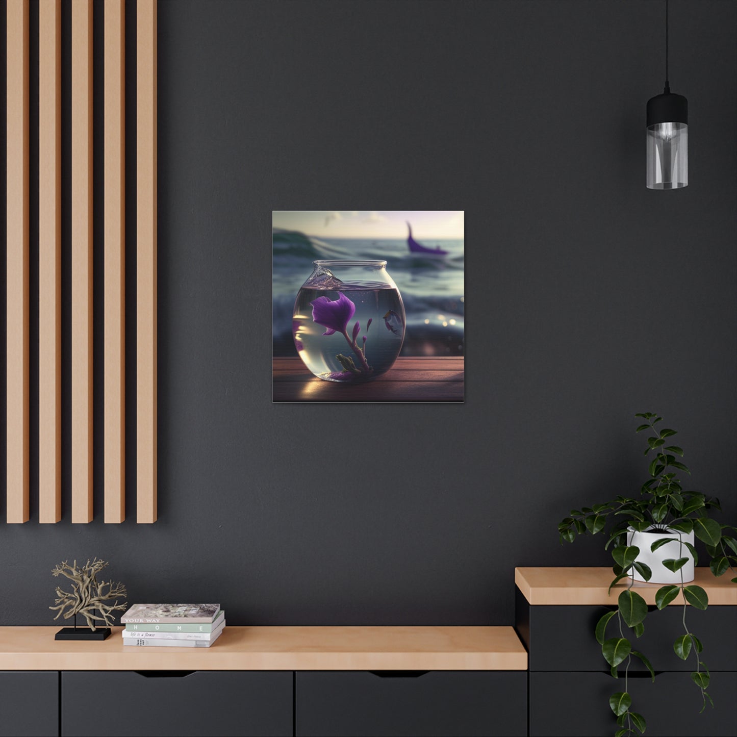 Canvas Gallery Wraps Purple Sweet pea in a vase 1