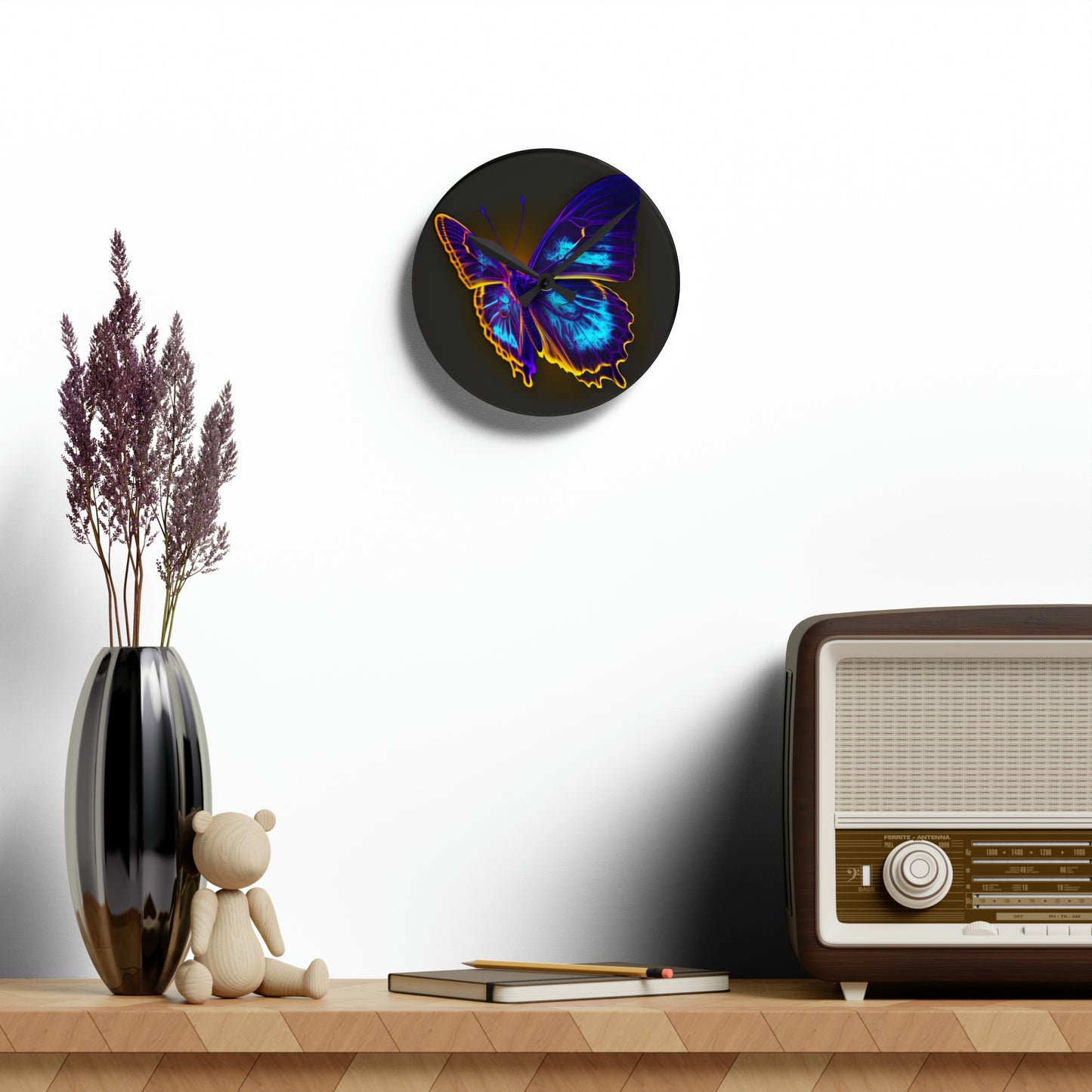 Acrylic Wall Clock Thermal Butterfly 4