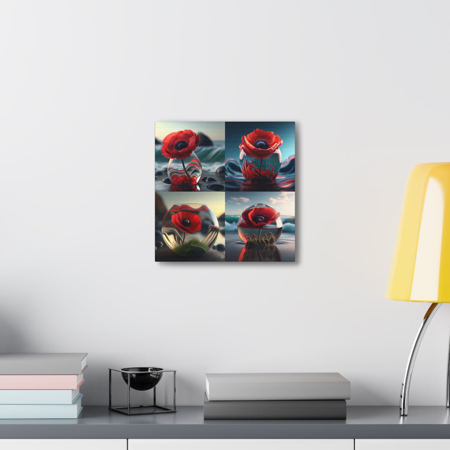 Canvas Gallery Wraps Red Anemone in a Vase 5