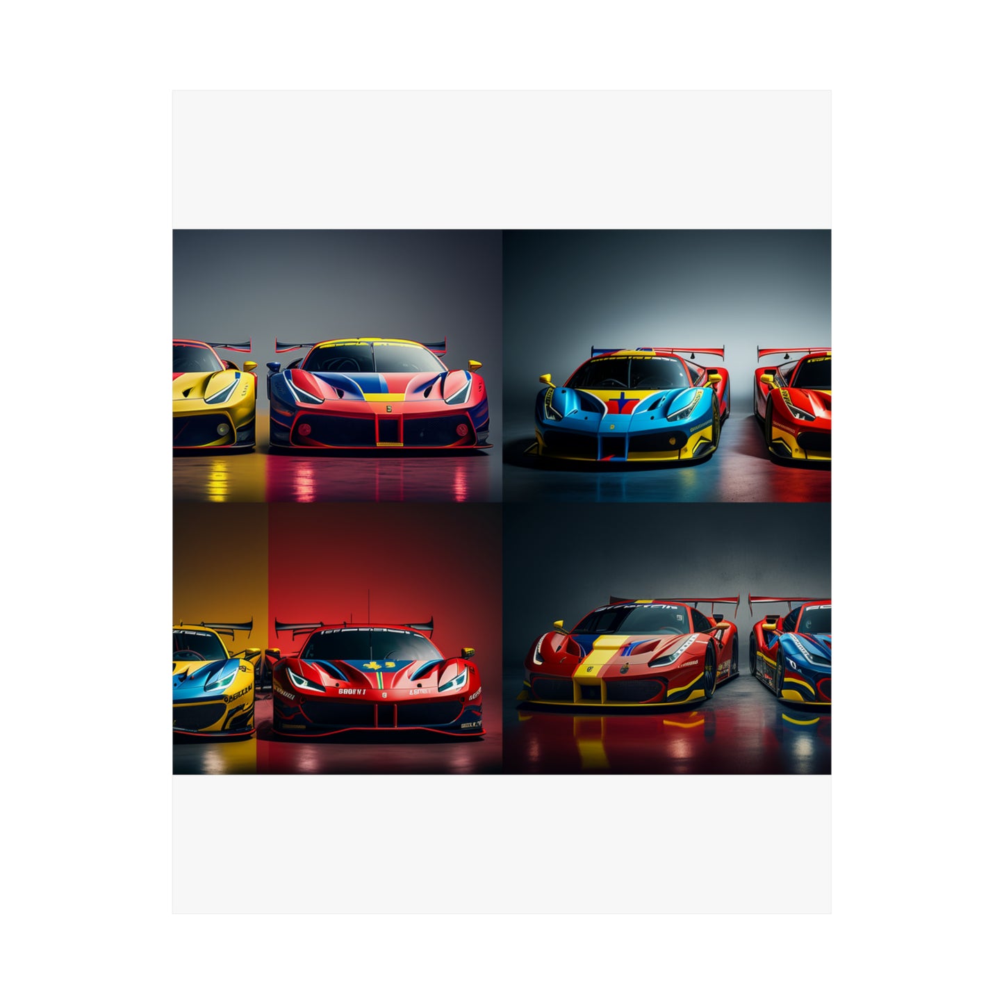 Premium Matte Vertical Posters Ferrari Red Blue 5