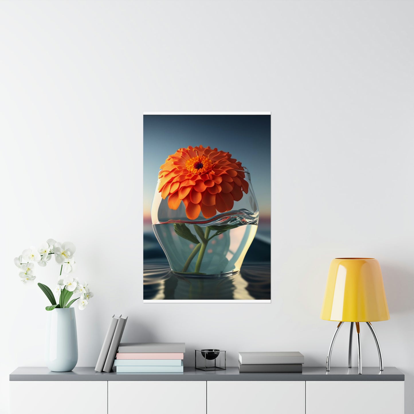 Premium Matte Vertical Posters Orange Zinnia 4