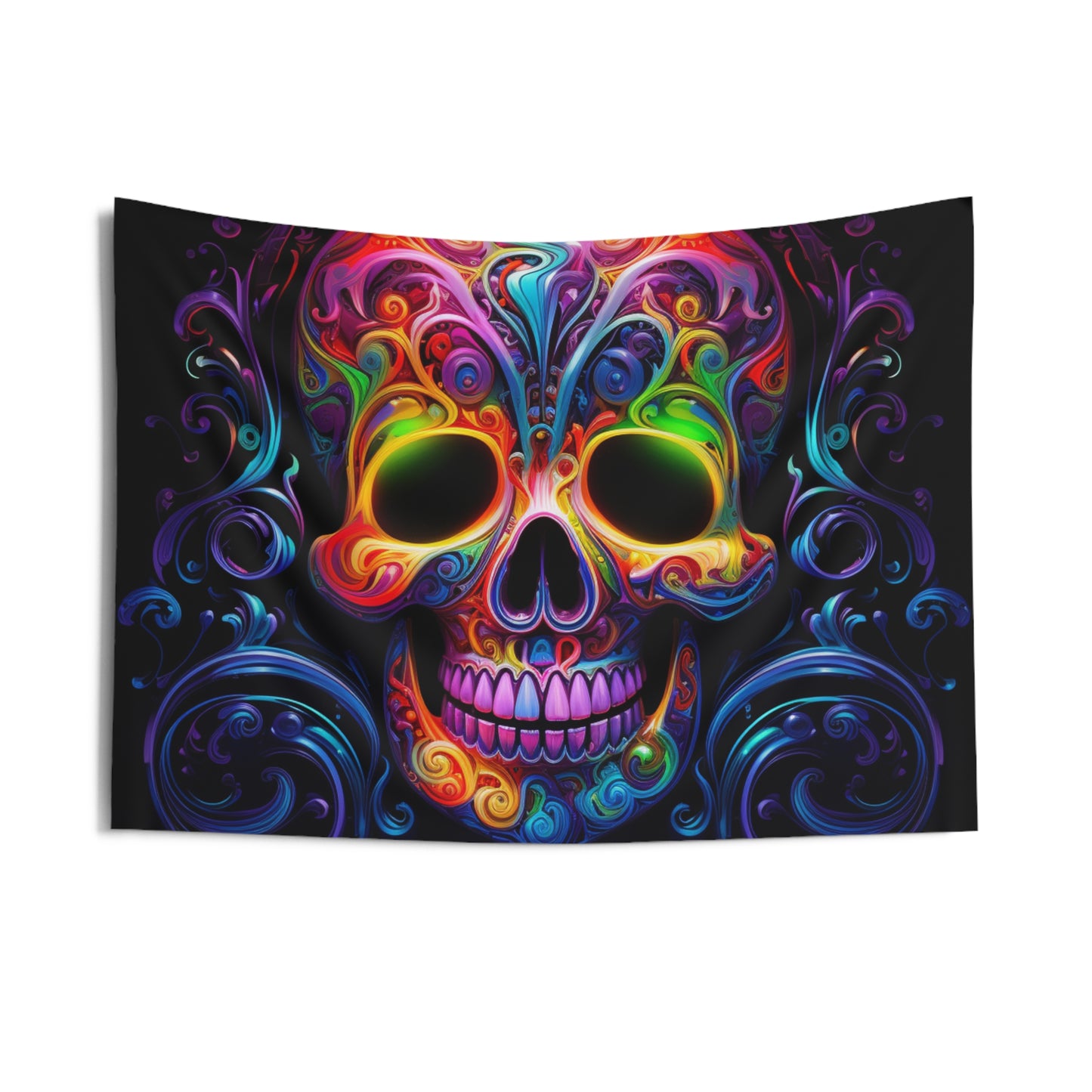 Indoor Wall Tapestries Macro Skull Color 2