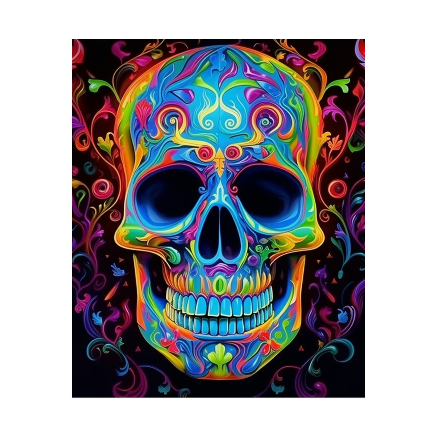 Premium Matte Vertical Posters Macro Skull Color 4