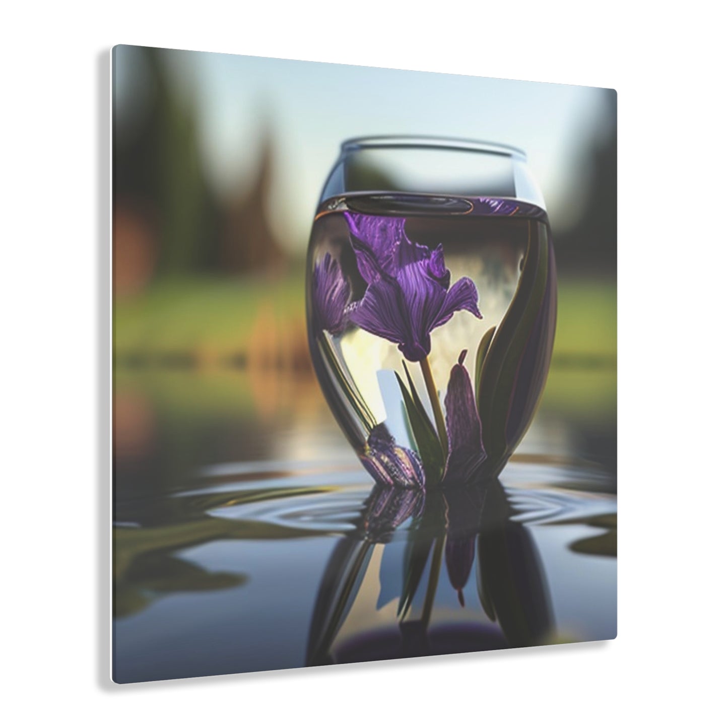 Acrylic Prints Purple Iris in a vase 3