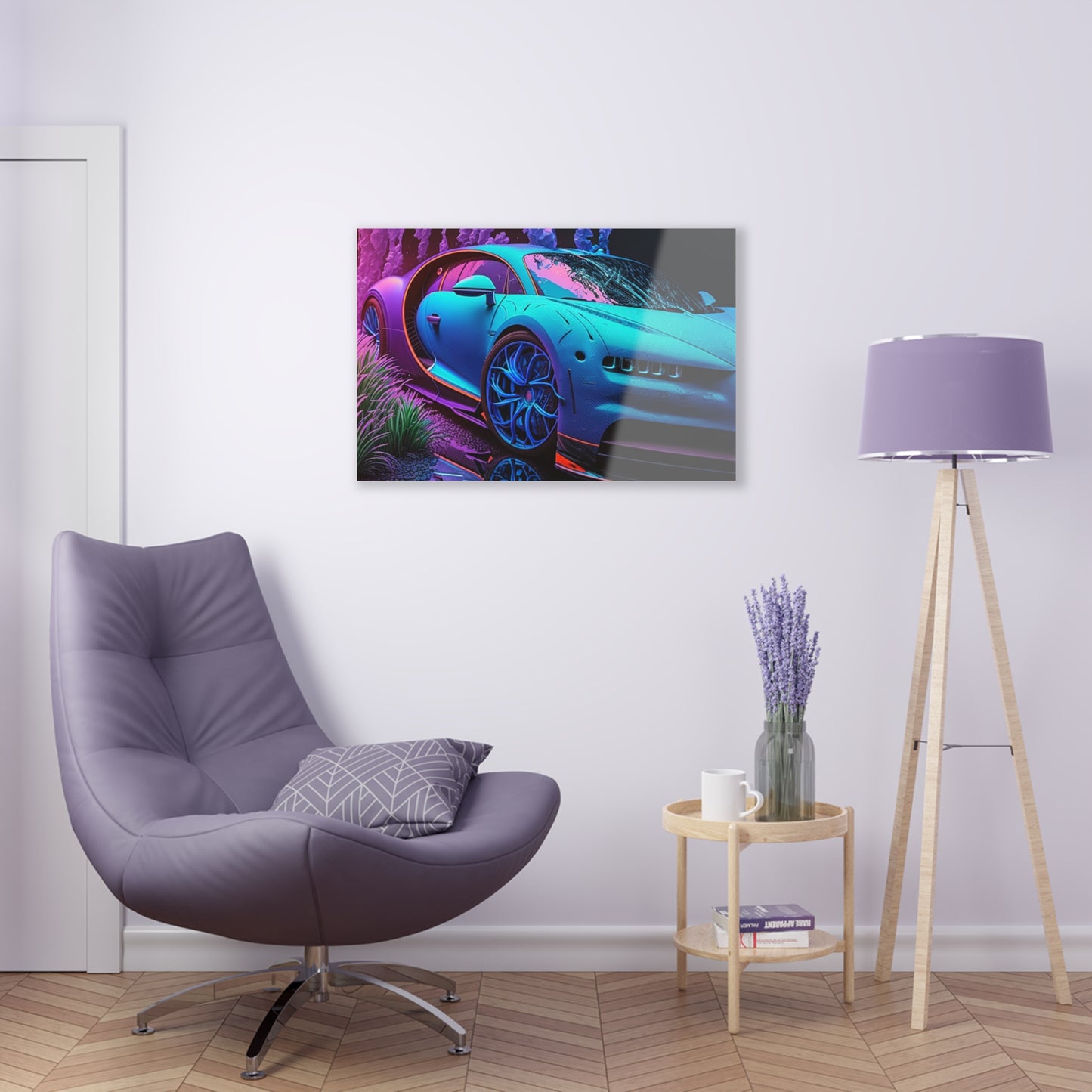 Acrylic Prints Bugatti Neon Chiron 2