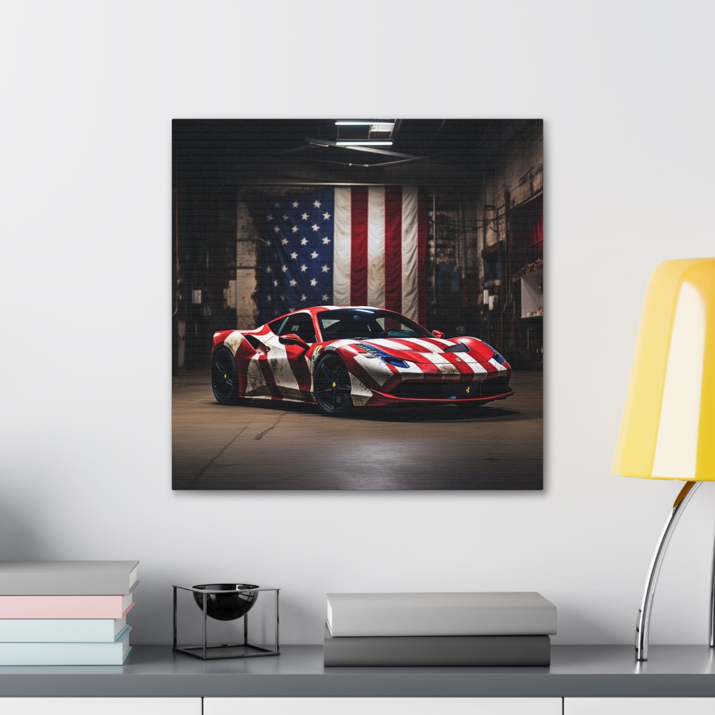 Canvas Gallery Wraps American Flag Farrari 2