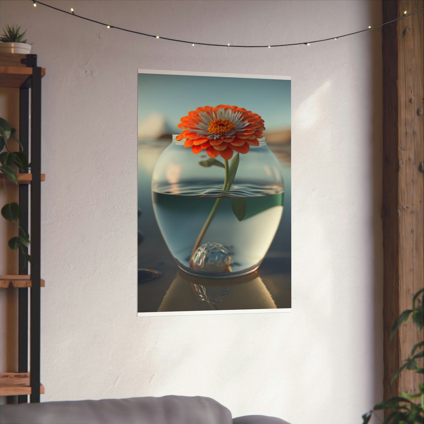 Premium Matte Vertical Posters Orange Zinnia 3