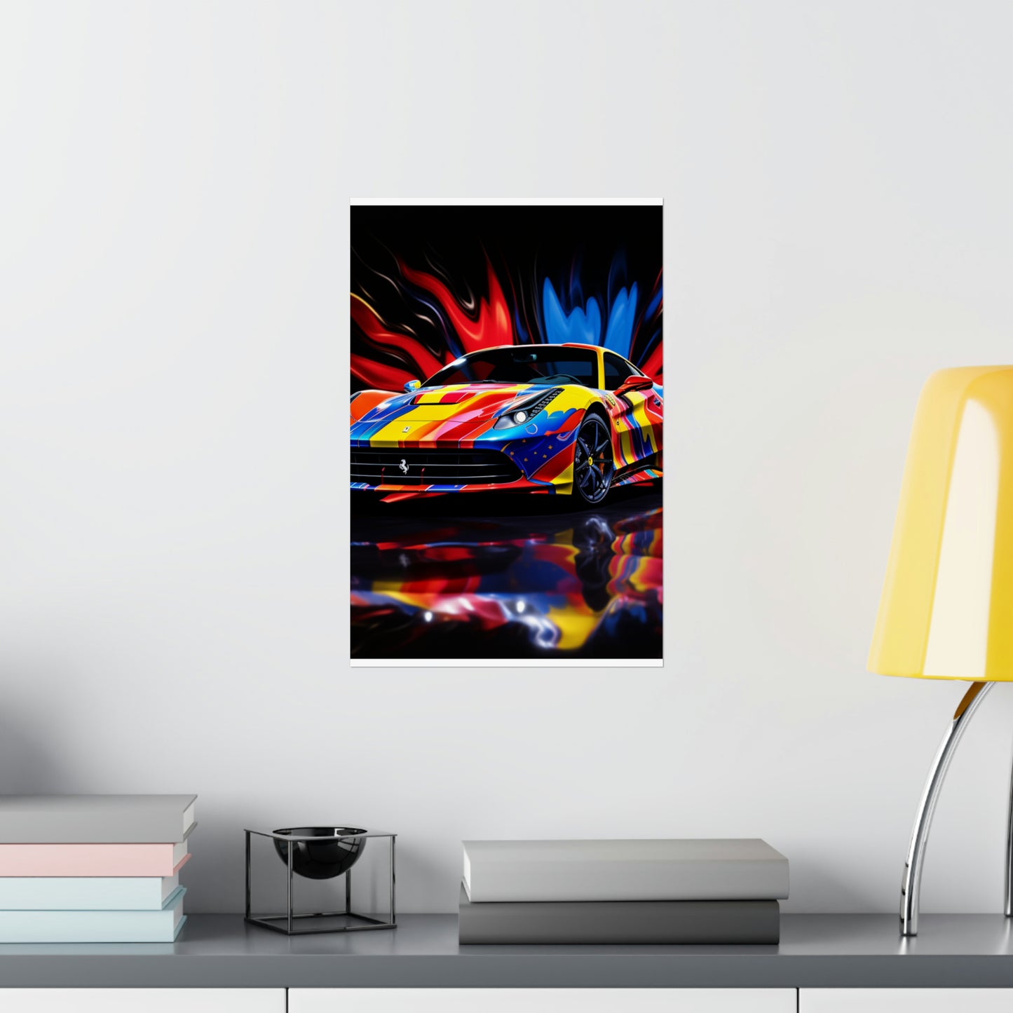 Premium Matte Vertical Posters Hyper Colorfull Ferrari 1