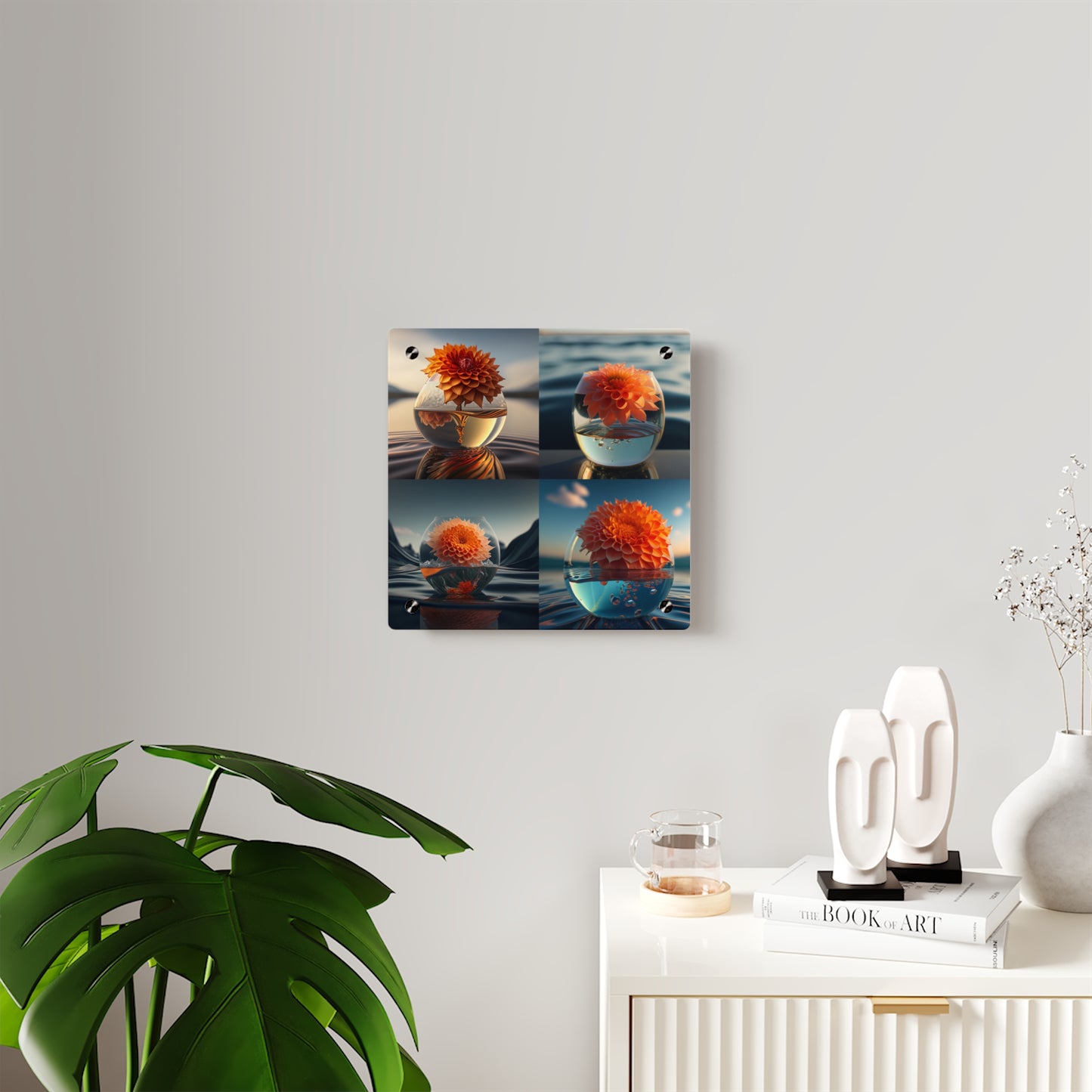 Acrylic Wall Art Panels Dahlia Orange 5