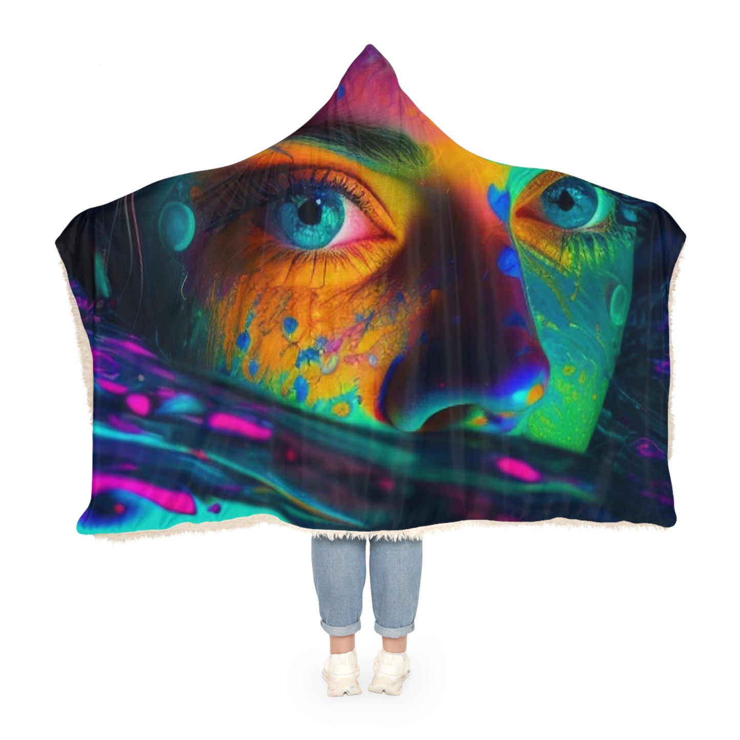 Snuggle Hooded Blanket Florescent Glow 3
