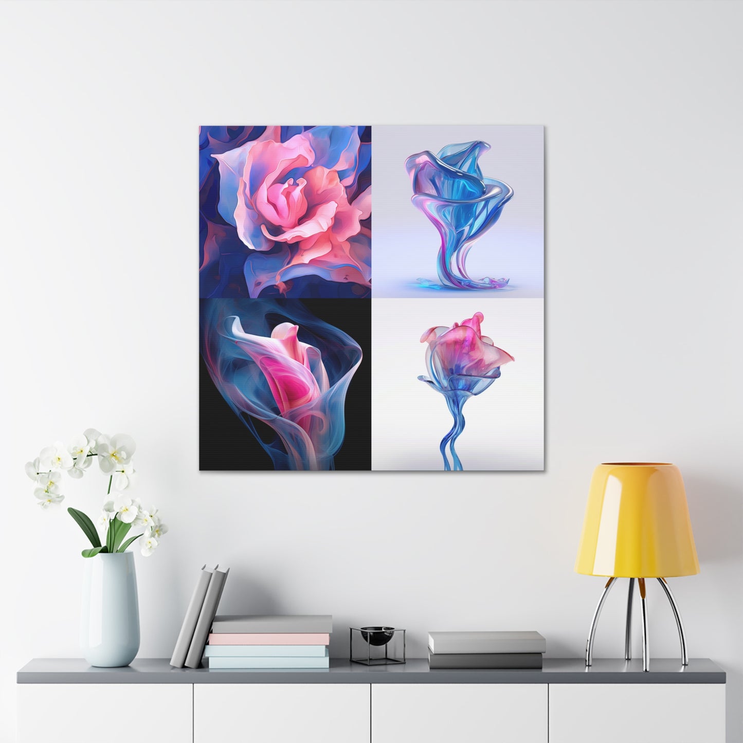 Canvas Gallery Wraps Pink & Blue Tulip Rose 5