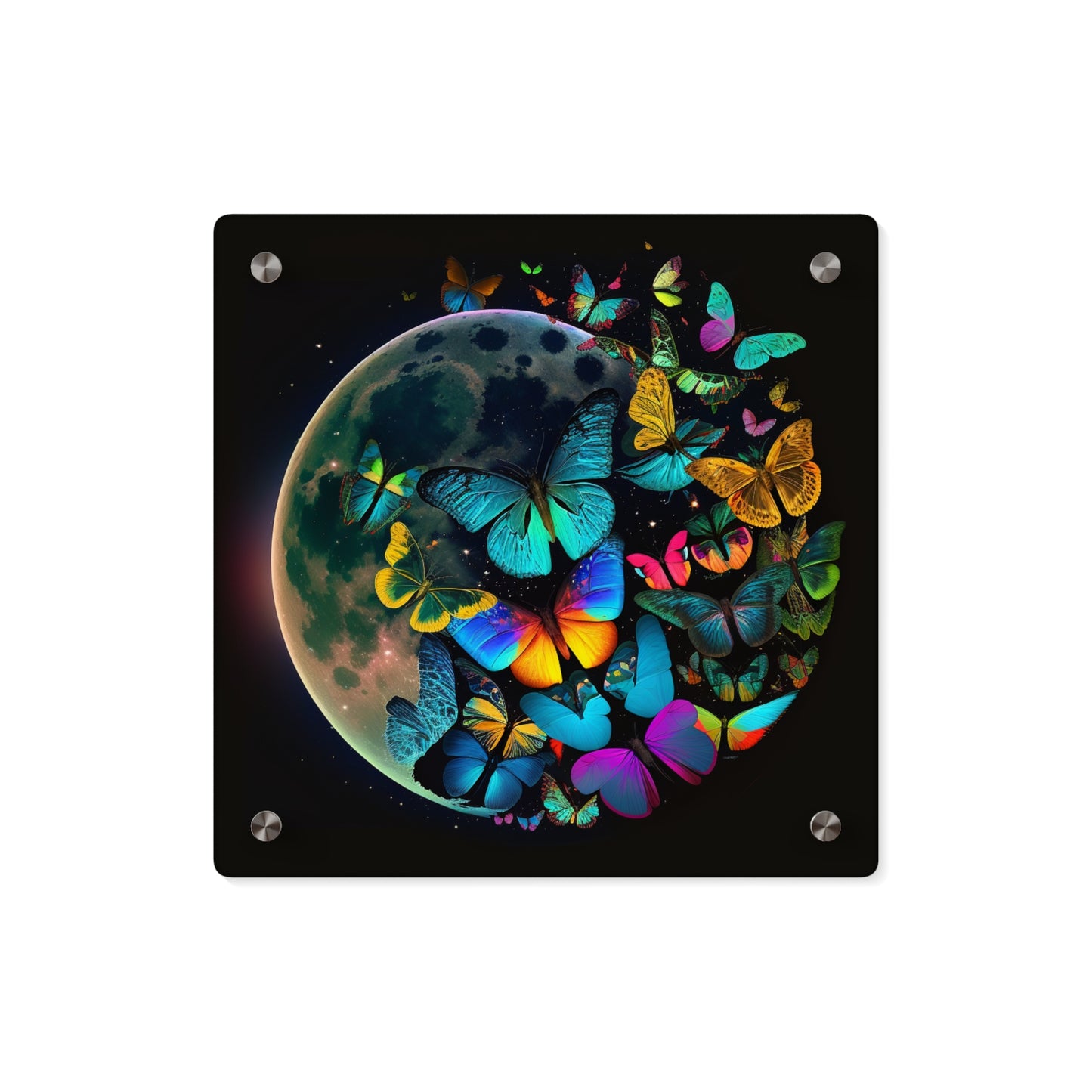 Acrylic Wall Art Panels Moon Butterfly 2