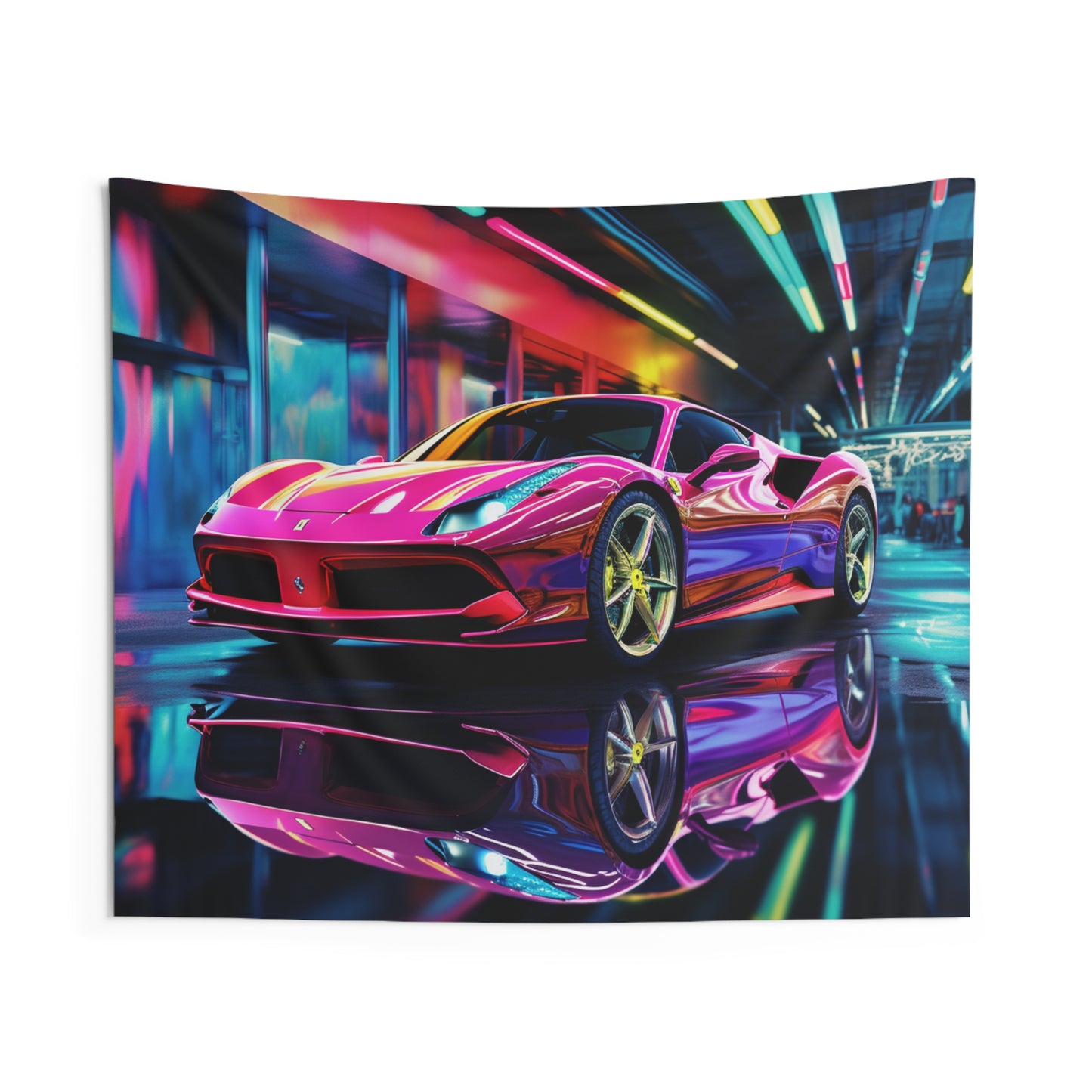 Indoor Wall Tapestries Pink Macro Ferrari 4
