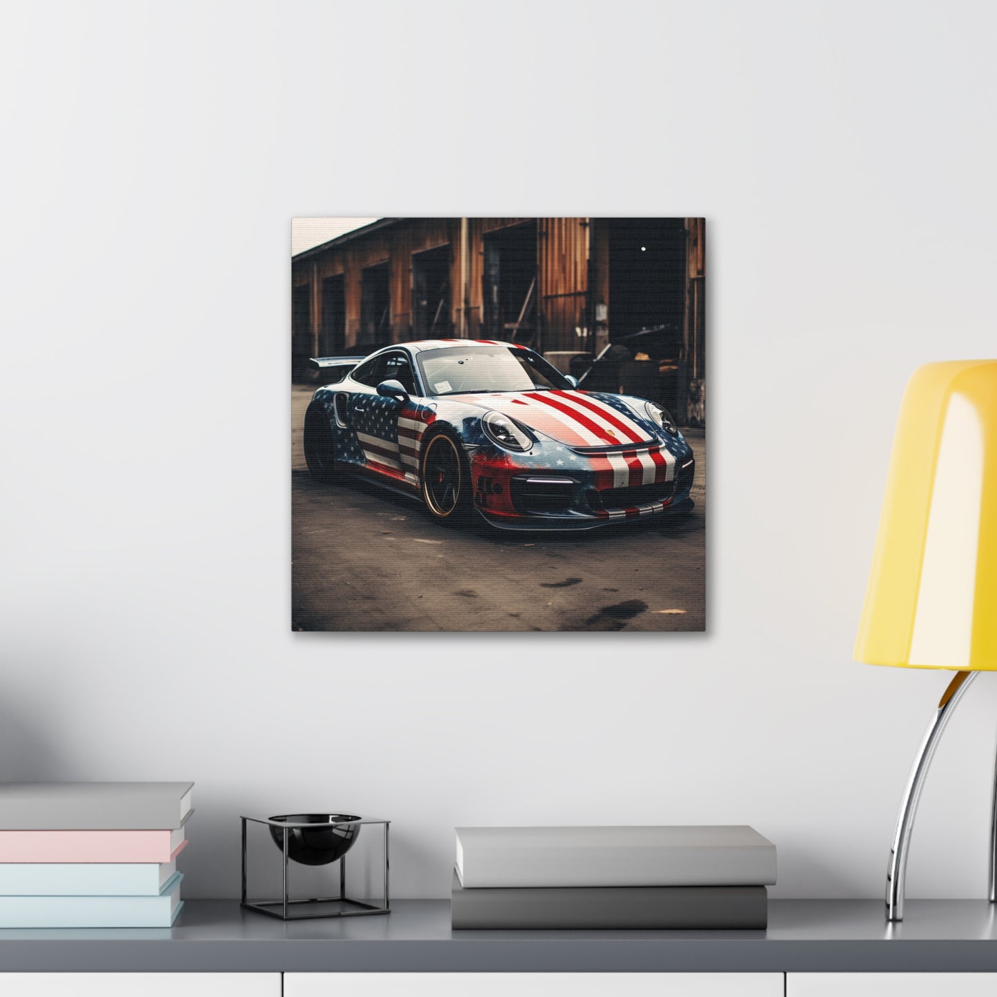 Canvas Gallery Wraps American Flag Porsche 3