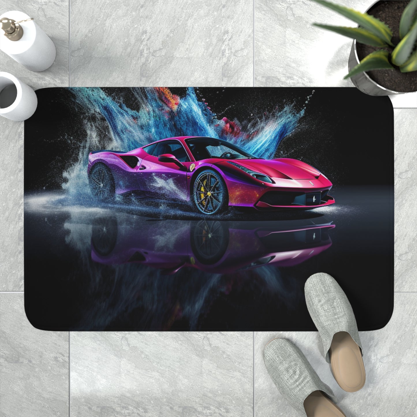 Memory Foam Bath Mat Ferrari Water Splash 4