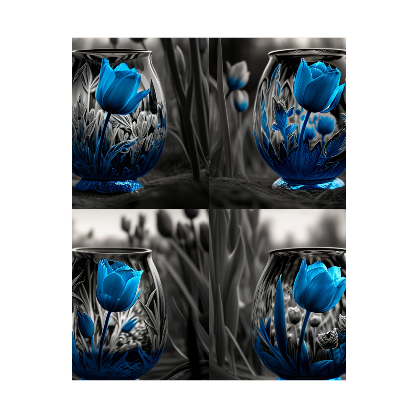 Premium Matte Vertical Posters Tulip Blue 5