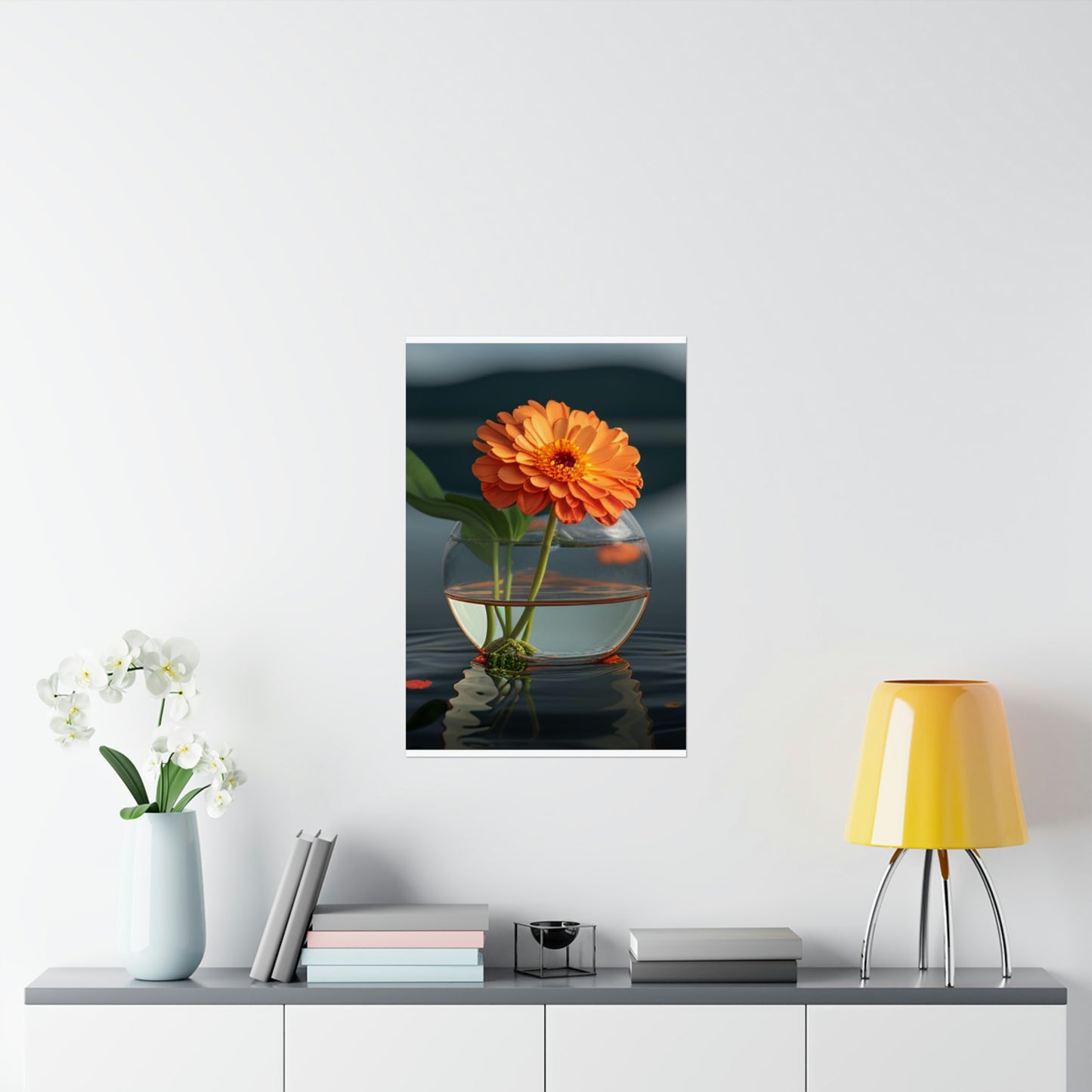 Premium Matte Vertical Posters Orange Zinnia 2