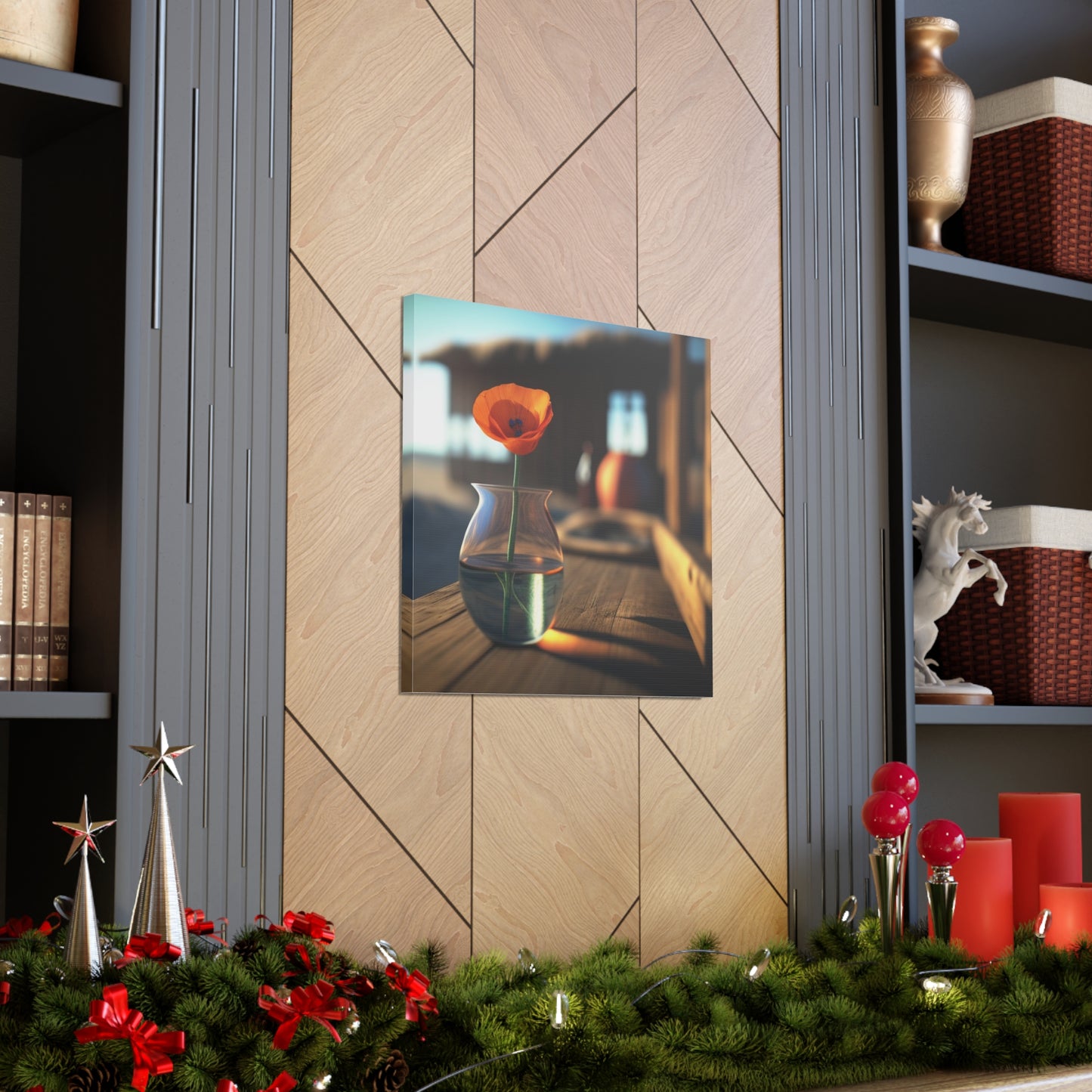 Canvas Gallery Wraps Poppy in a Glass Vase 2