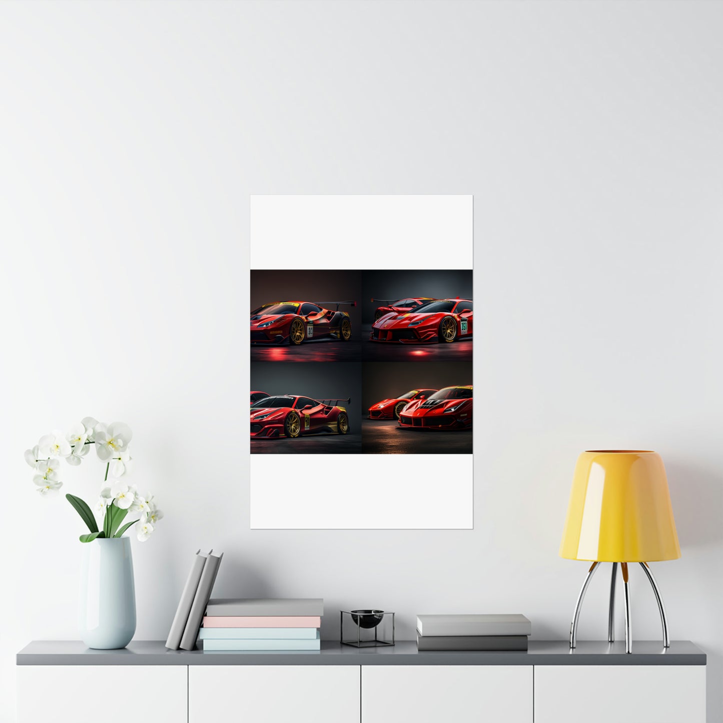 Premium Matte Vertical Posters Ferrari Red 5