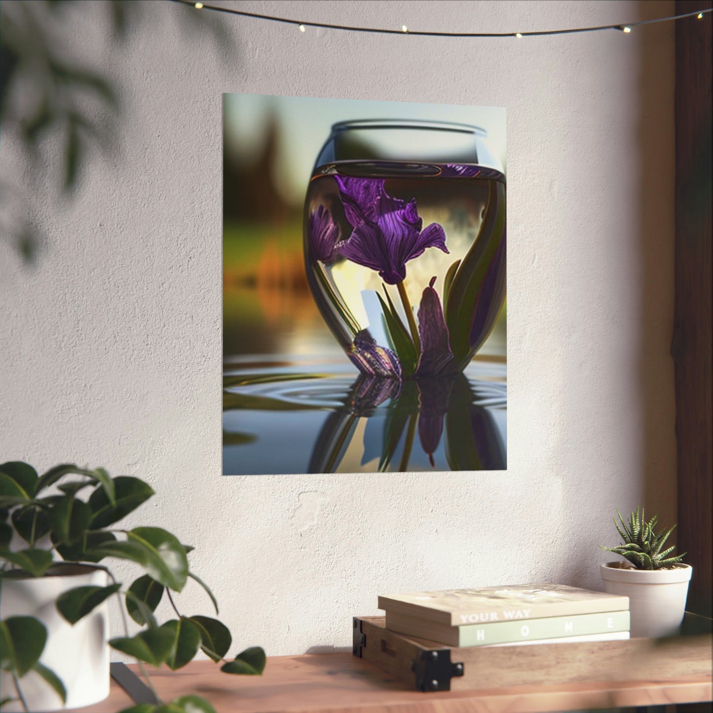 Premium Matte Vertical Posters Purple Iris in a vase 3