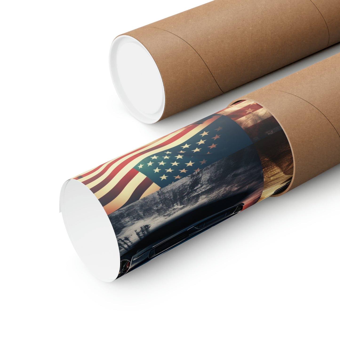 Premium Matte Vertical Posters Abstract American Flag Background Porsche 5