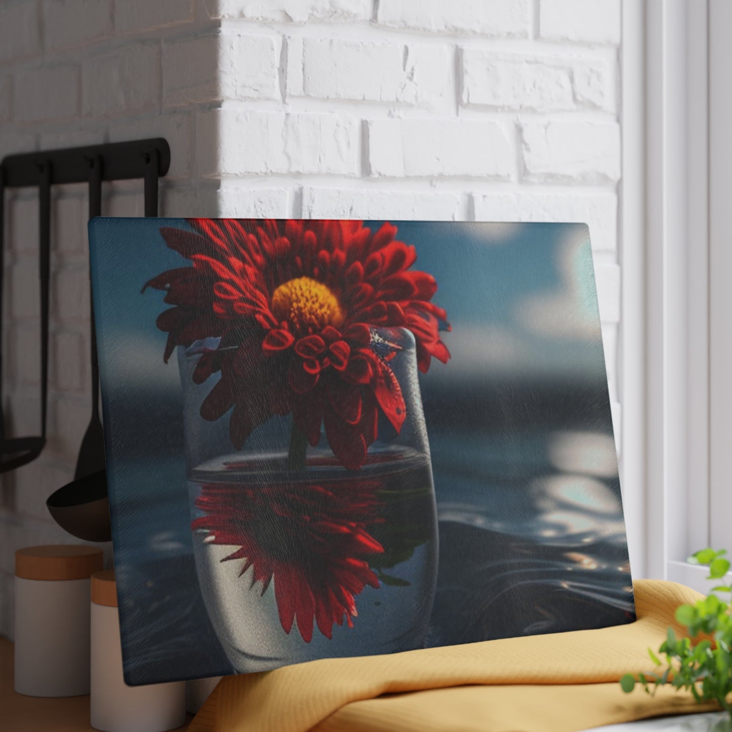 Glass Cutting Board Chrysanthemum 3