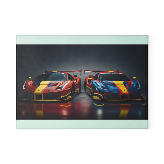 Glass Cutting Board Ferrari Red Blue 4