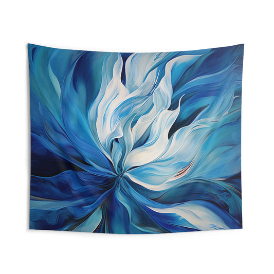 Indoor Wall Tapestries Blue Tluip Abstract 1