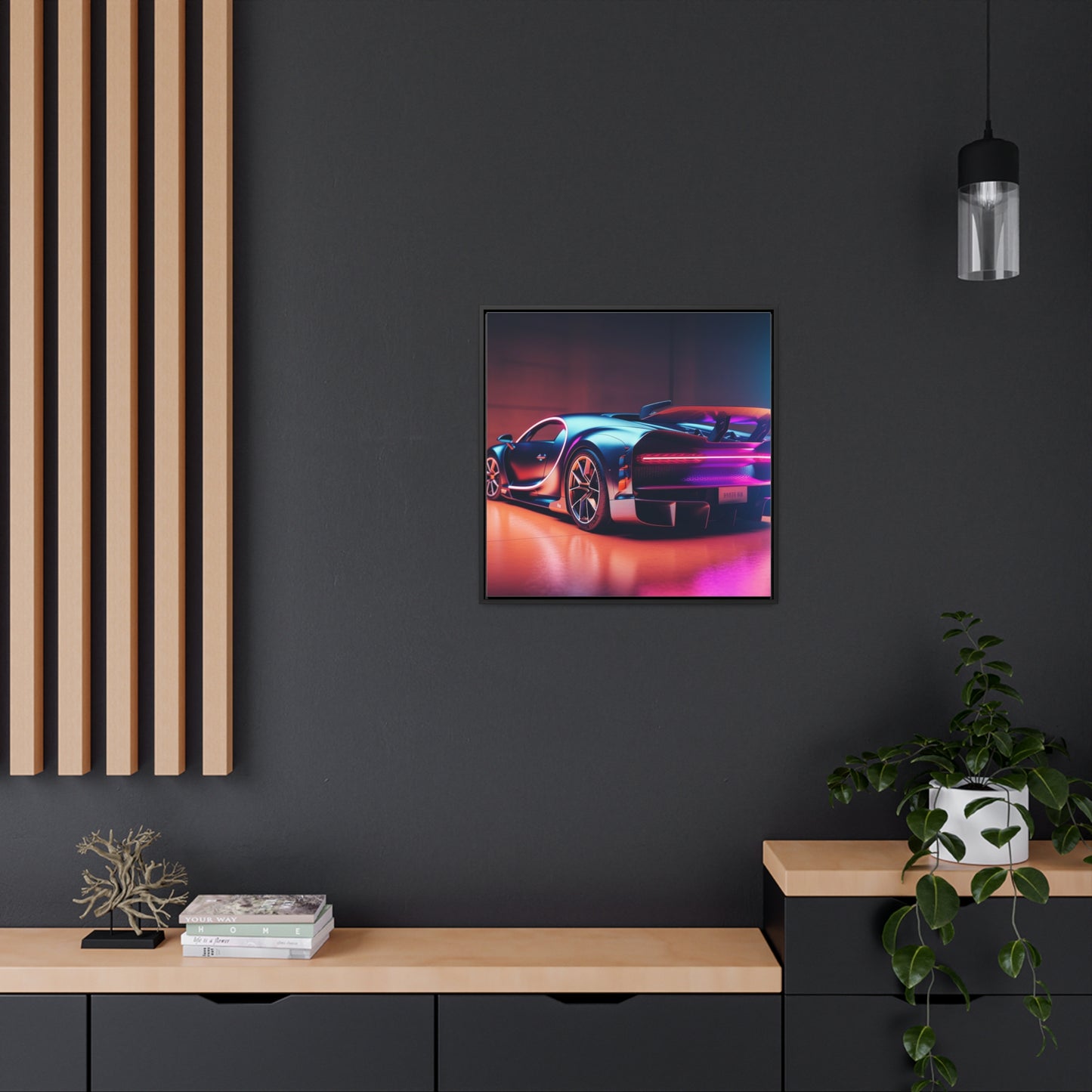 Gallery Canvas Wraps, Square Frame Hyper Bugatti Neon Chiron 2