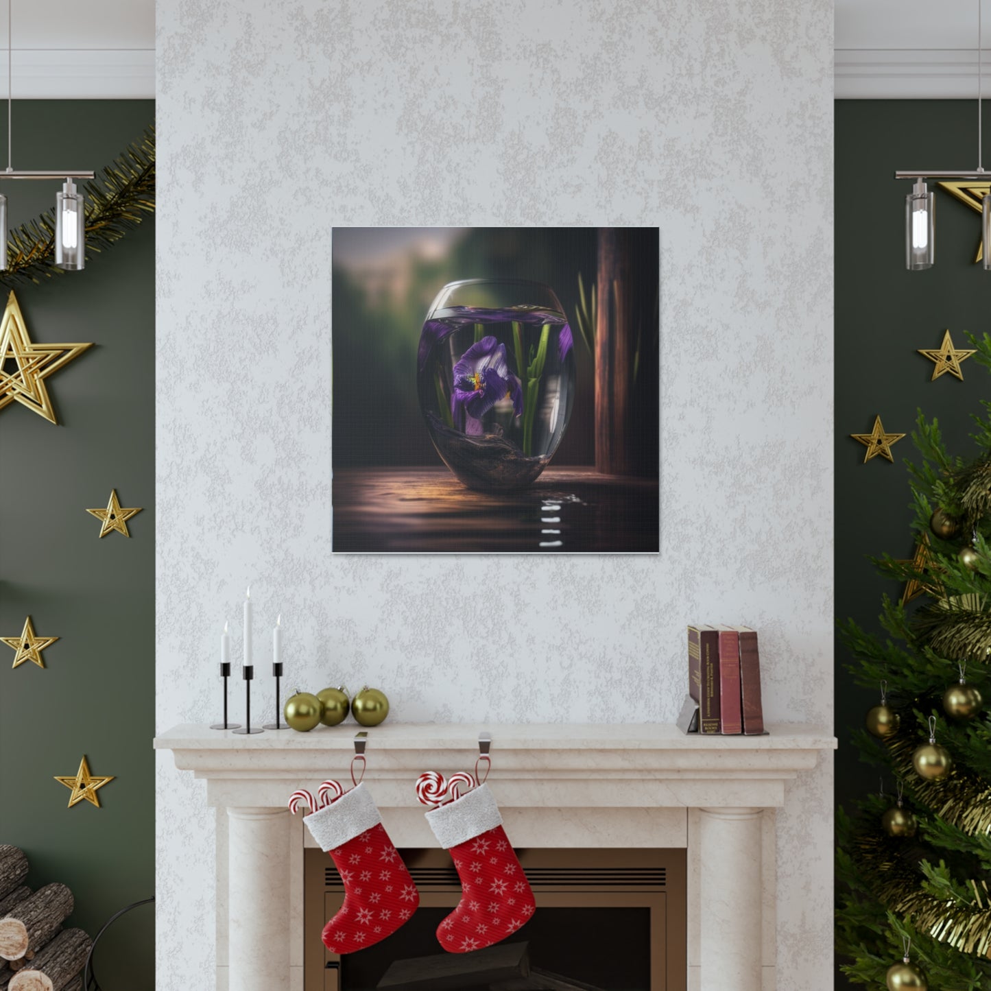 Canvas Gallery Wraps Purple Iris in a vase 4