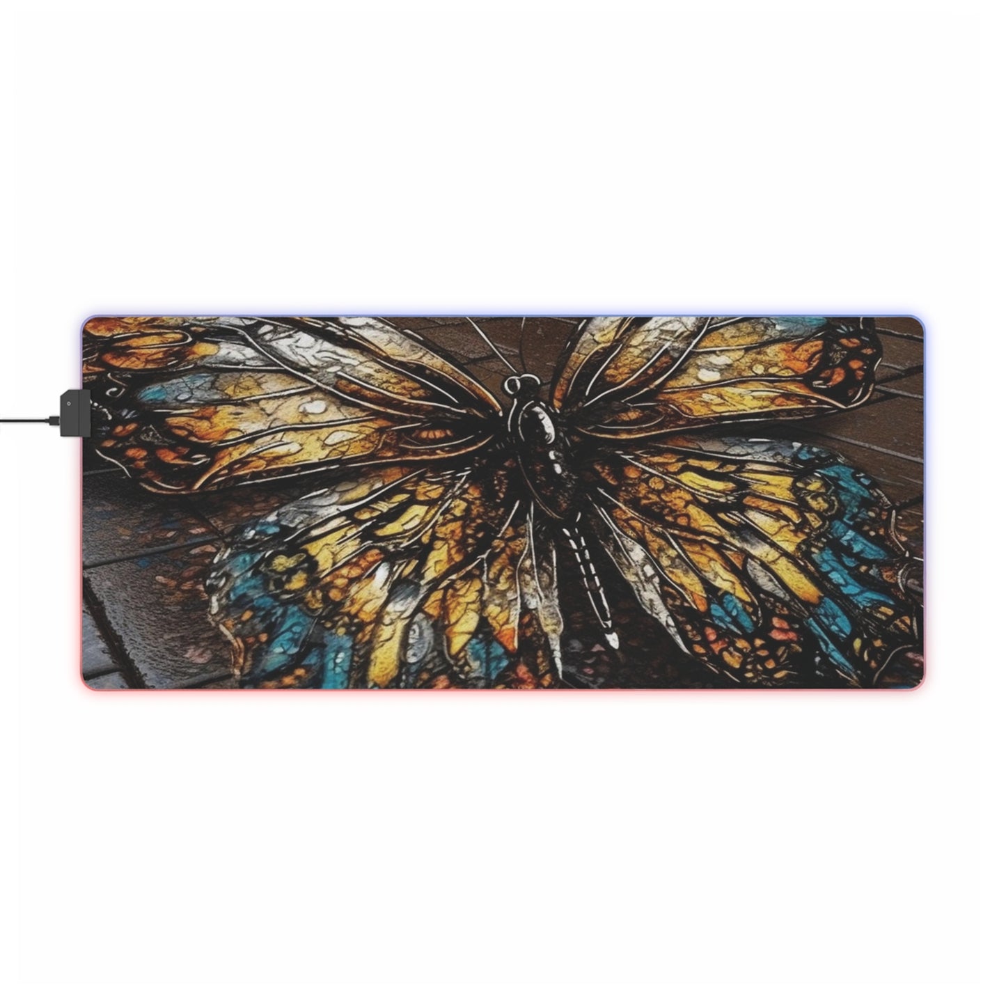 LED Gaming Mouse Pad Water Butterfly Street 1