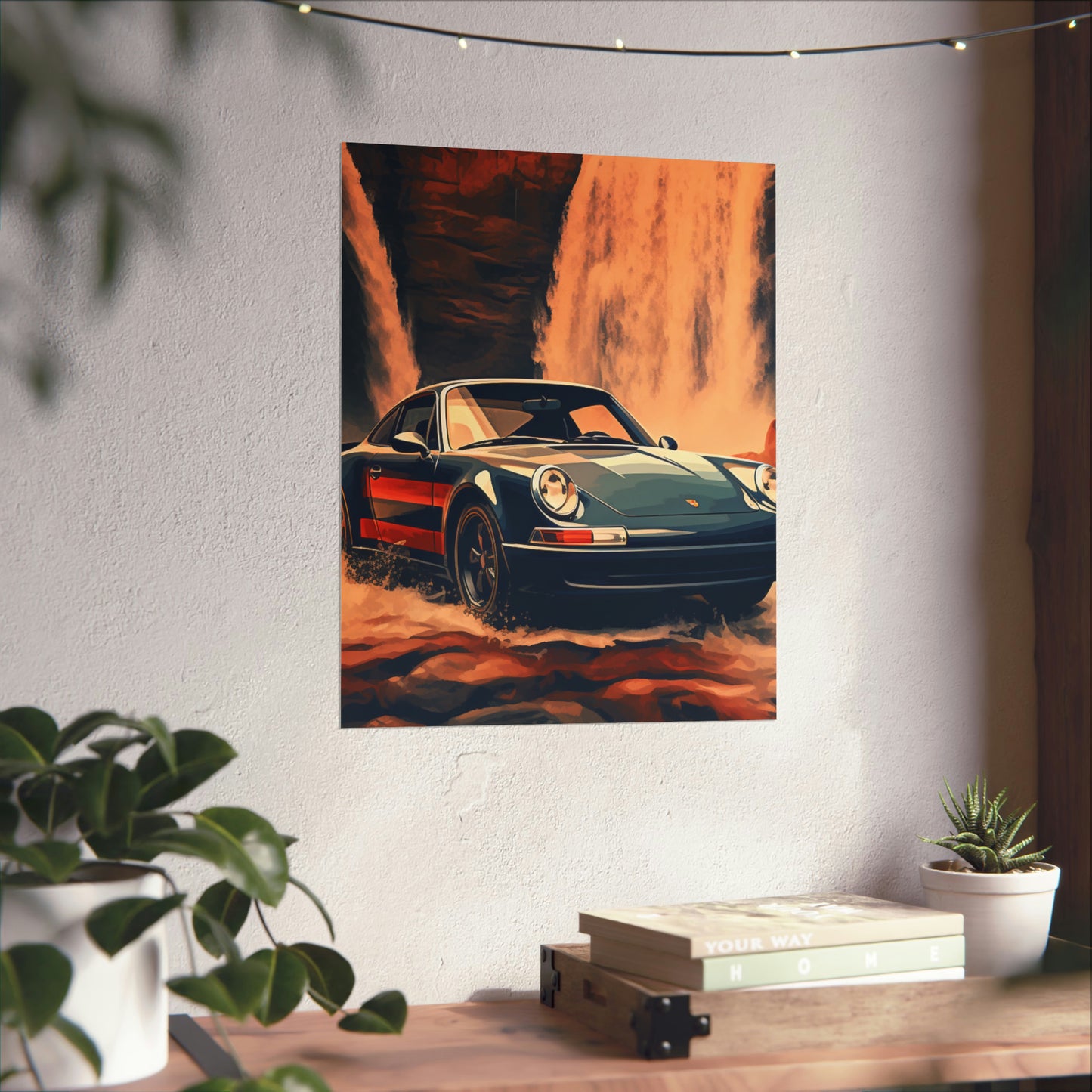 Premium Matte Vertical Posters American Flag Porsche Abstract 3