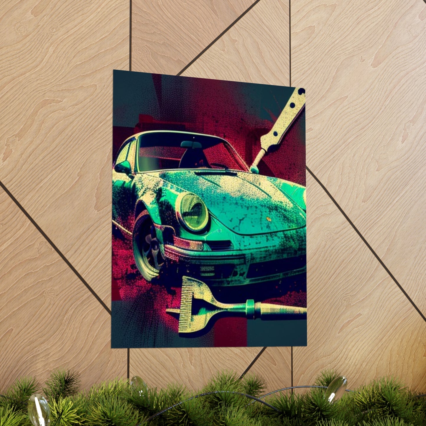 Premium Matte Vertical Posters Porsche Abstract 4