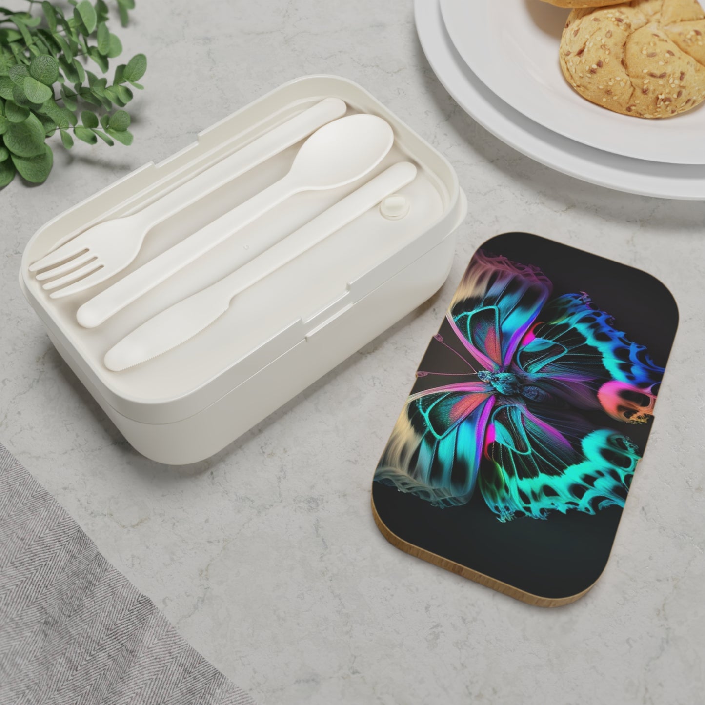 Bento Lunch Box Neon Butterfly Fusion 2