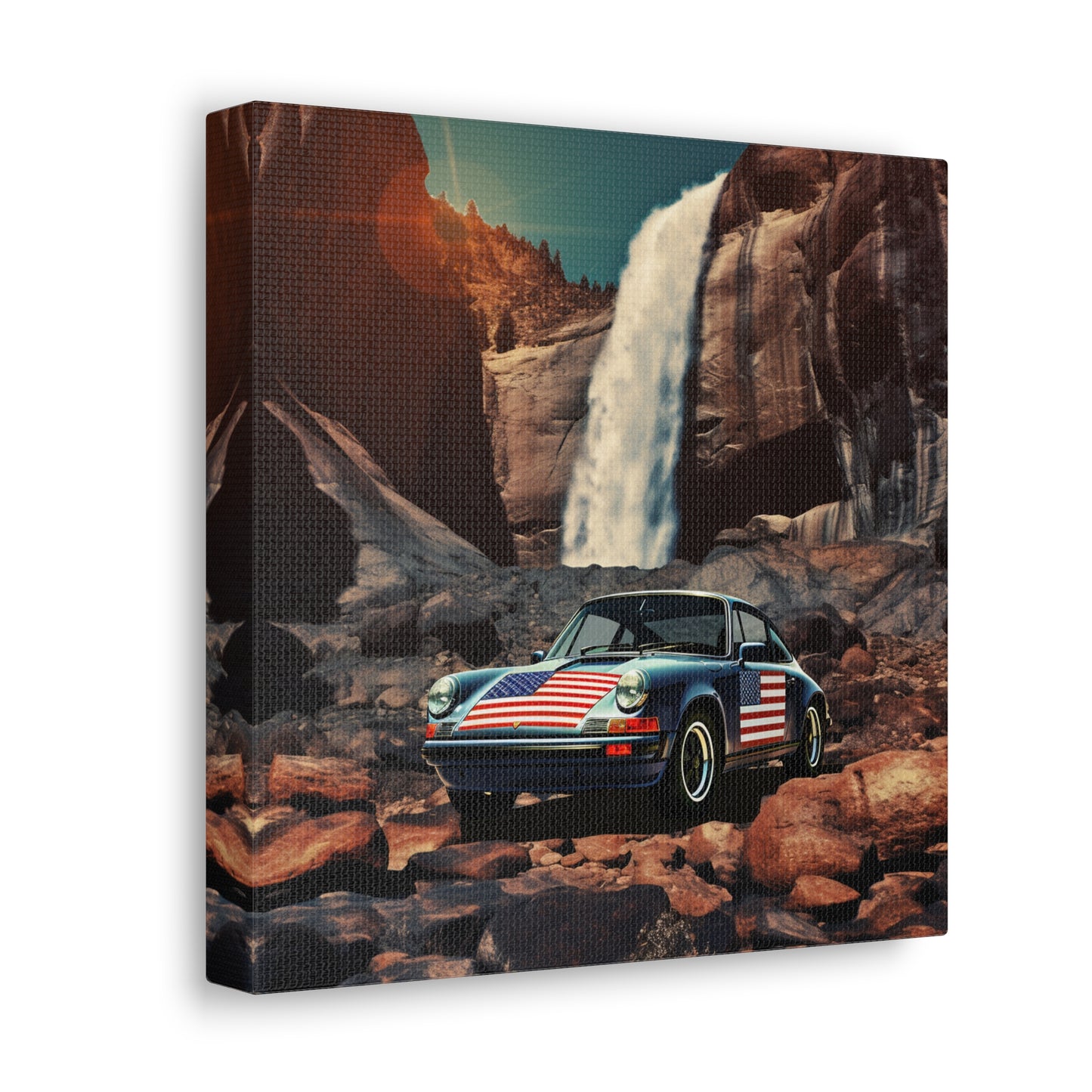 Canvas Gallery Wraps American Flag Porsche Abstract 2