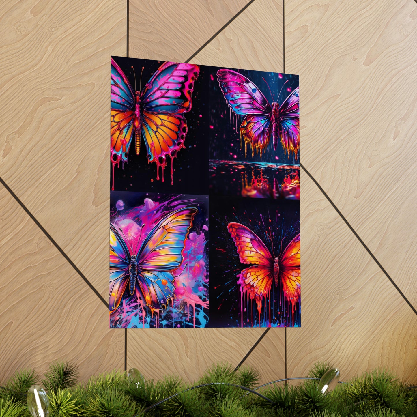 Premium Matte Vertical Posters Pink Butterfly Flair 5