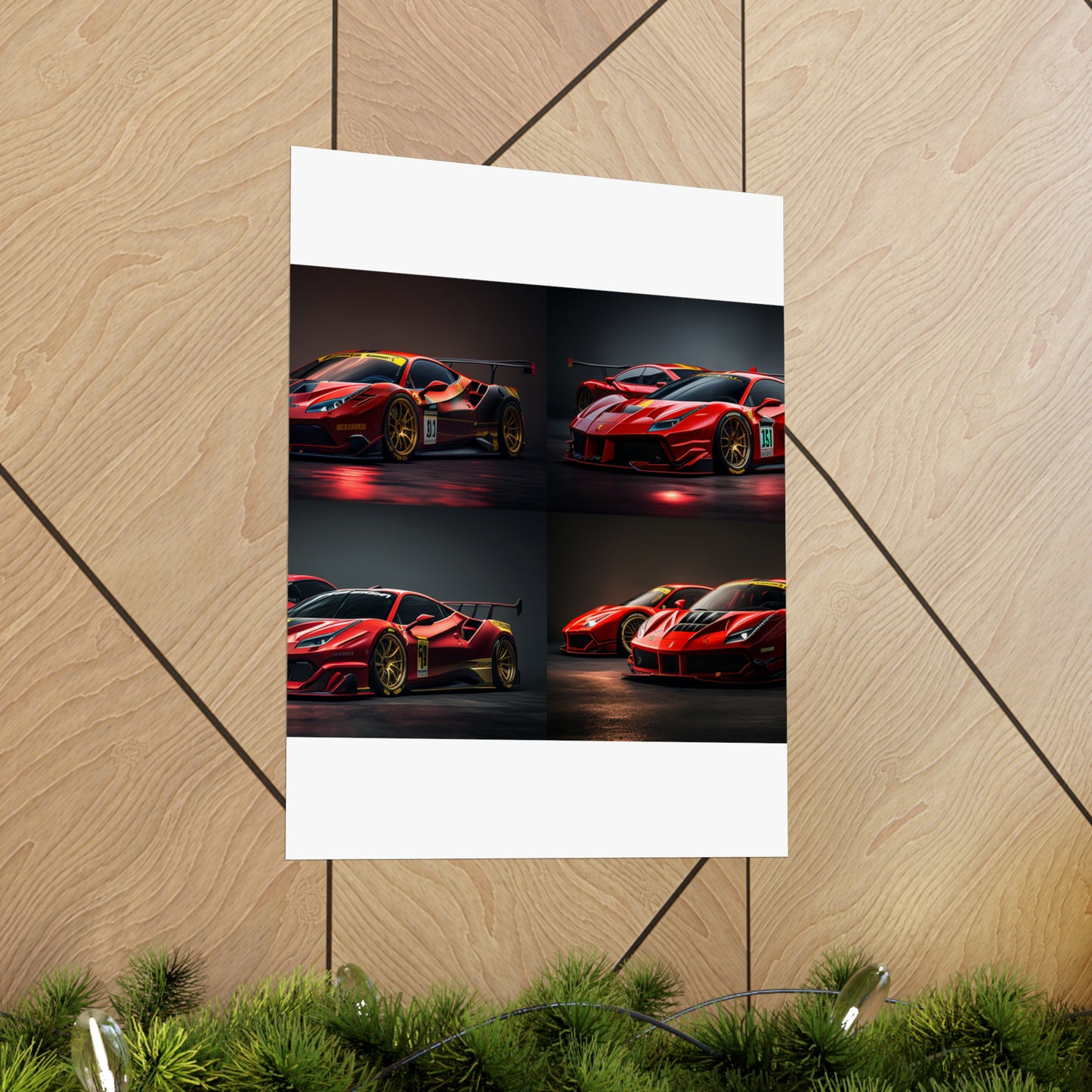 Premium Matte Vertical Posters Ferrari Red 5