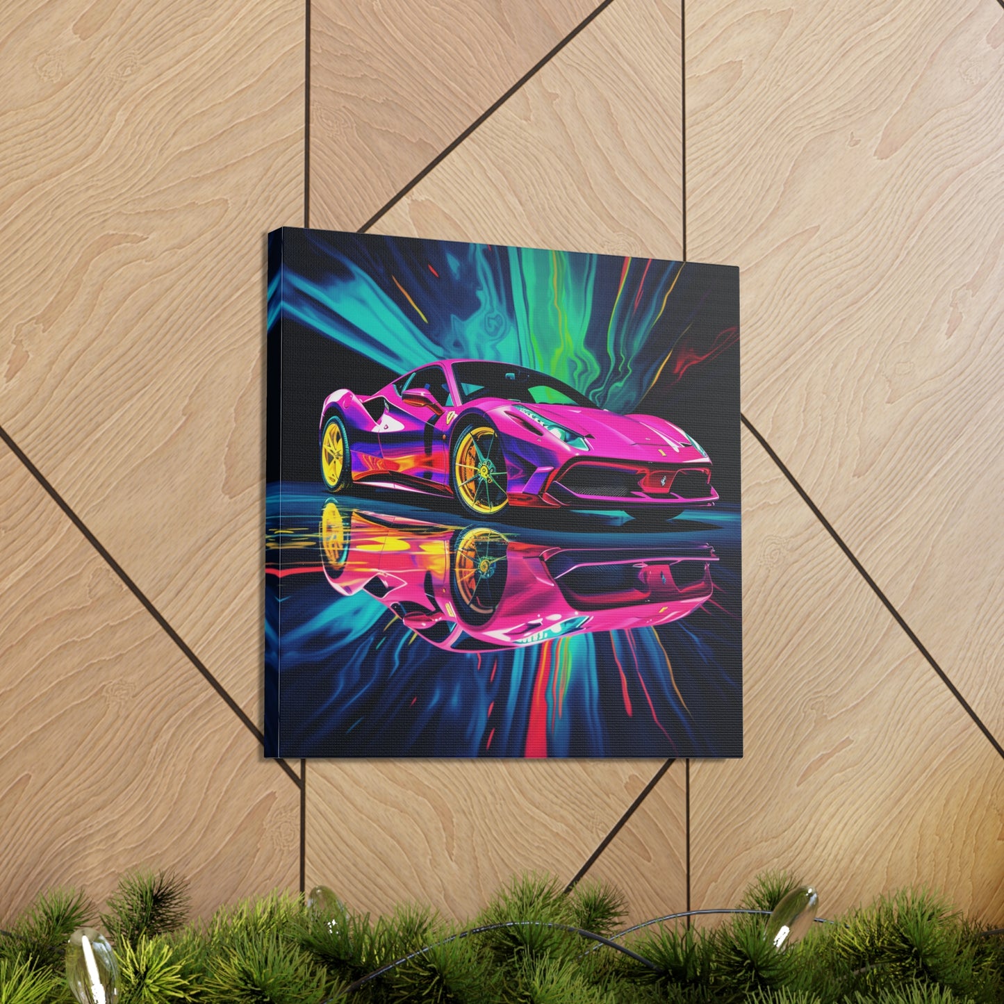 Canvas Gallery Wraps Pink Ferrari Macro 4