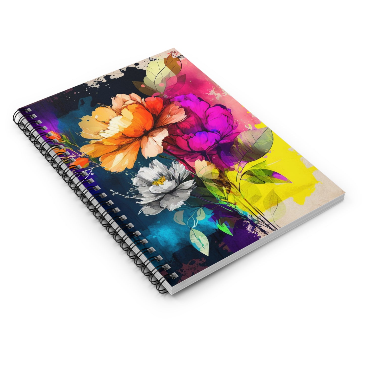 Spiral Notebook - Ruled Line Bright Spring Flowers 4