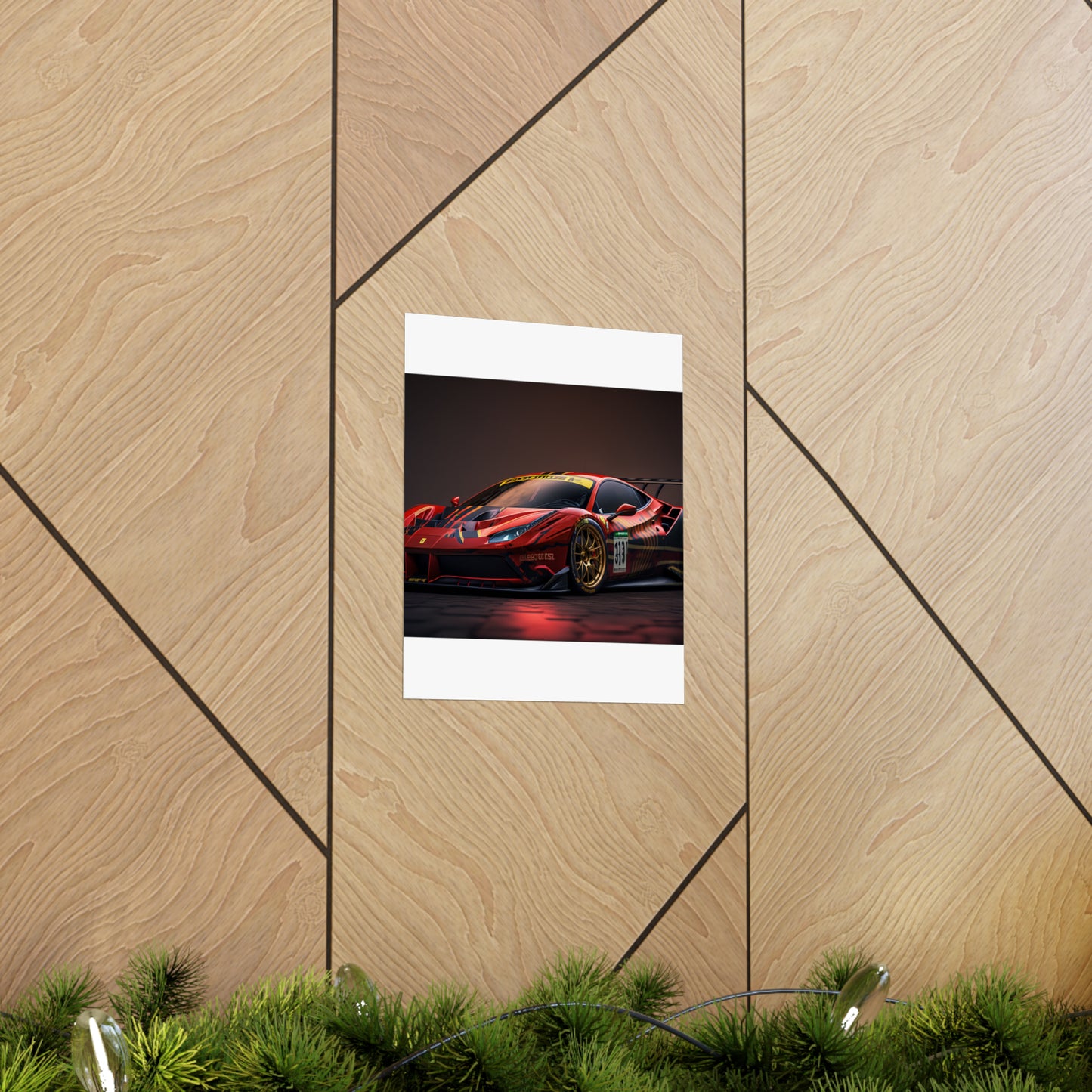 Premium Matte Vertical Posters Ferrari Red 1