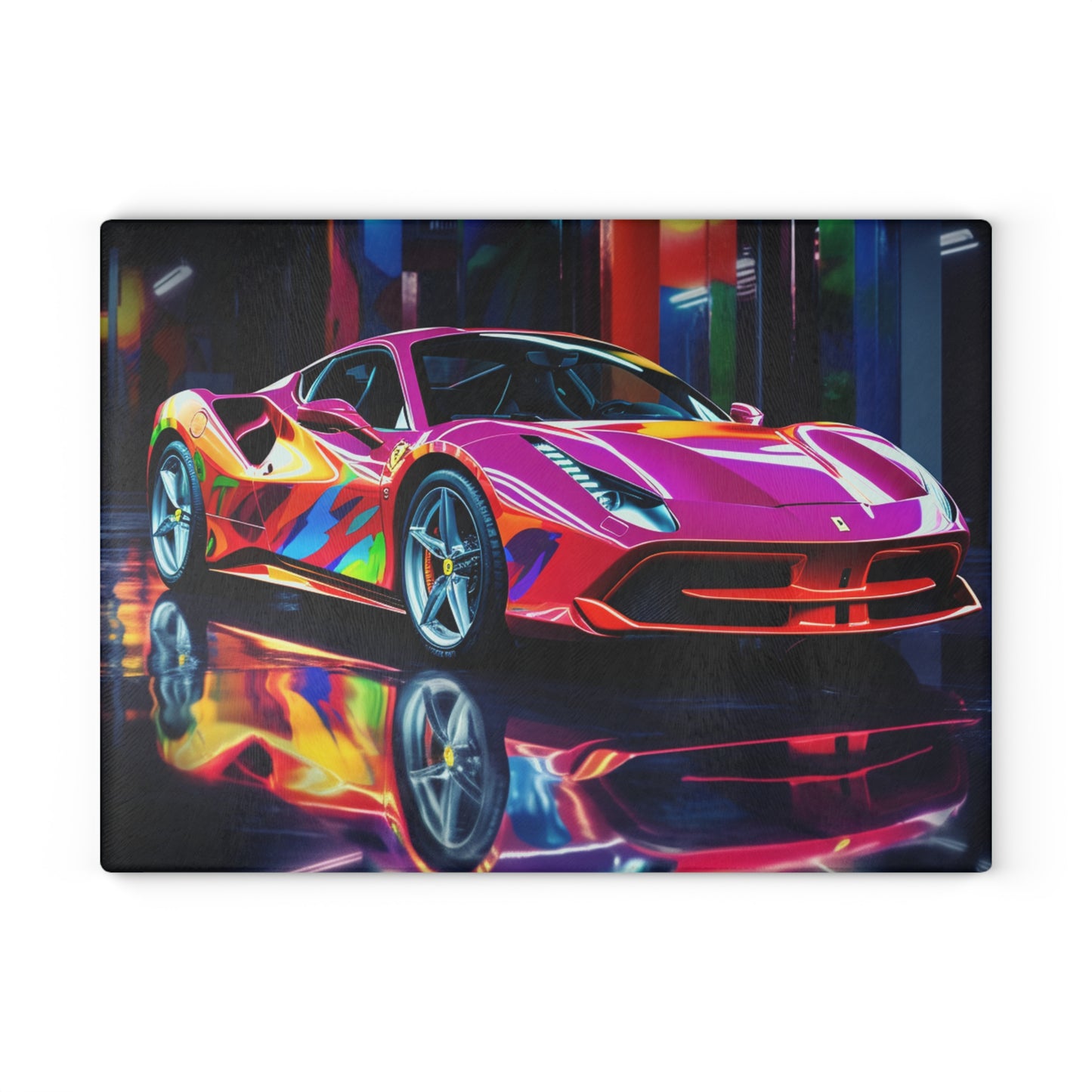 Glass Cutting Board Pink Macro Ferrari 1