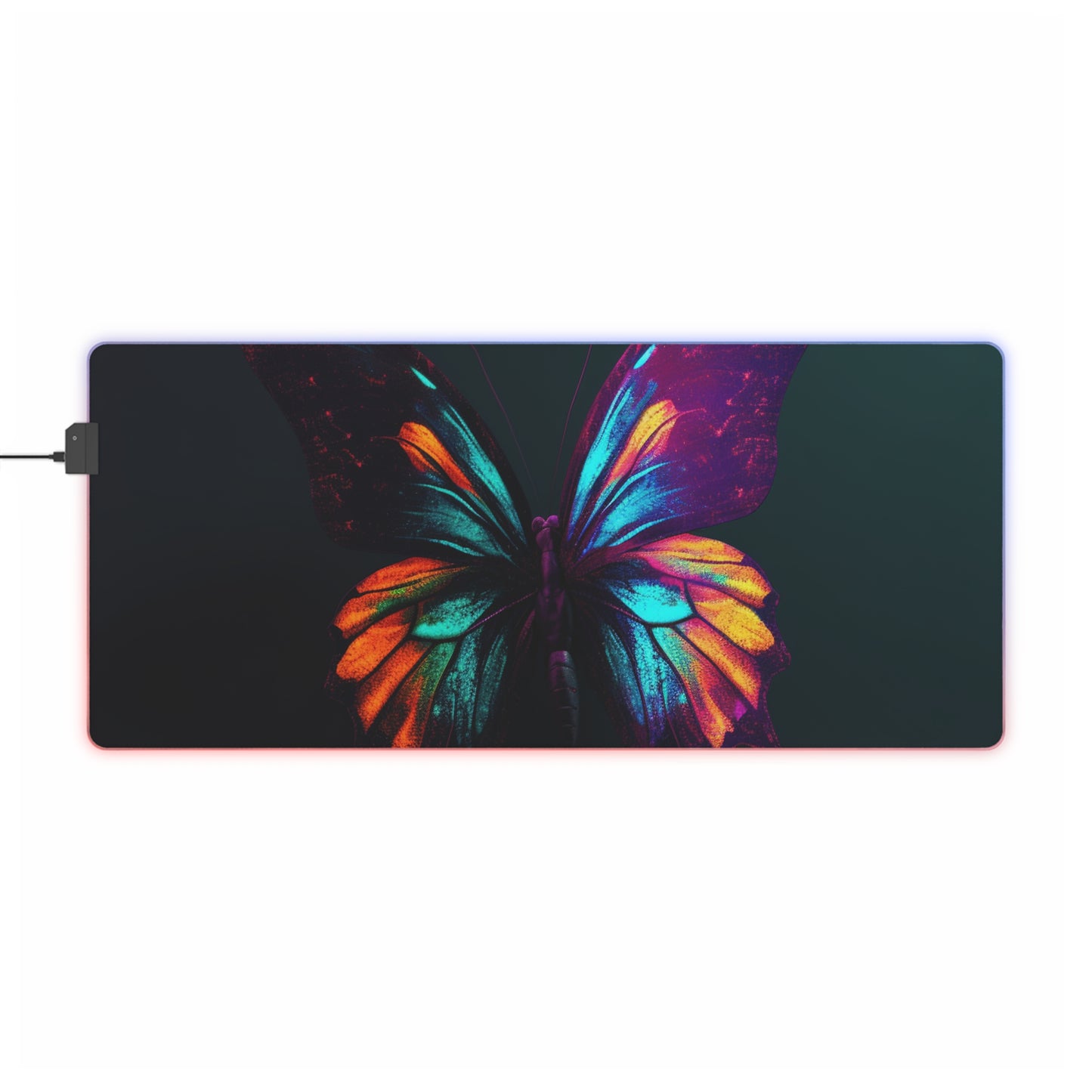 LED Gaming Mouse Pad Hyper Colorful Butterfly Macro 4